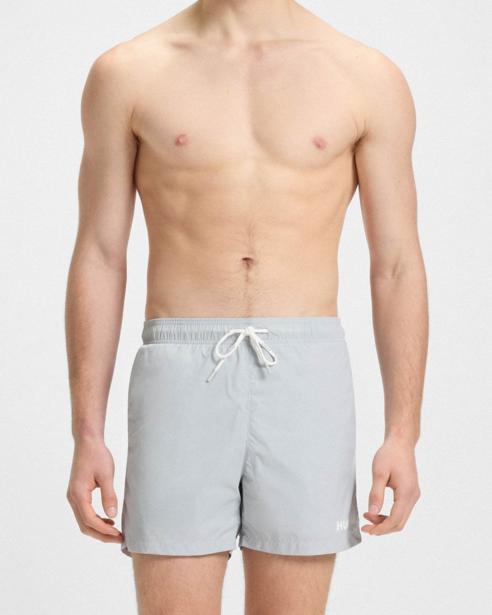 HUGO HAITI Mens Fully Lined Swim Shorts with Contrast Logo
