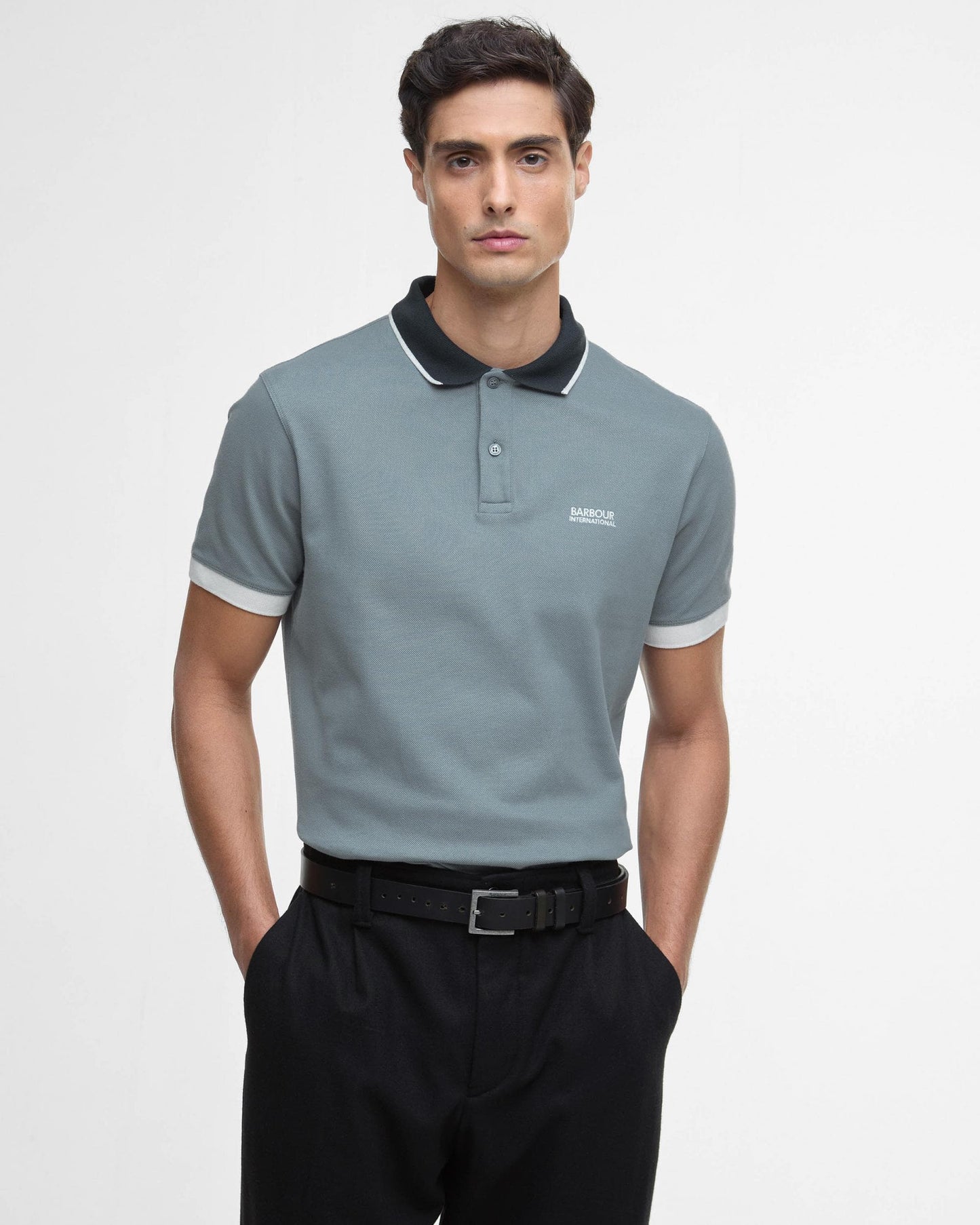 Barbour International Howall Mens Polo - Washed Blue