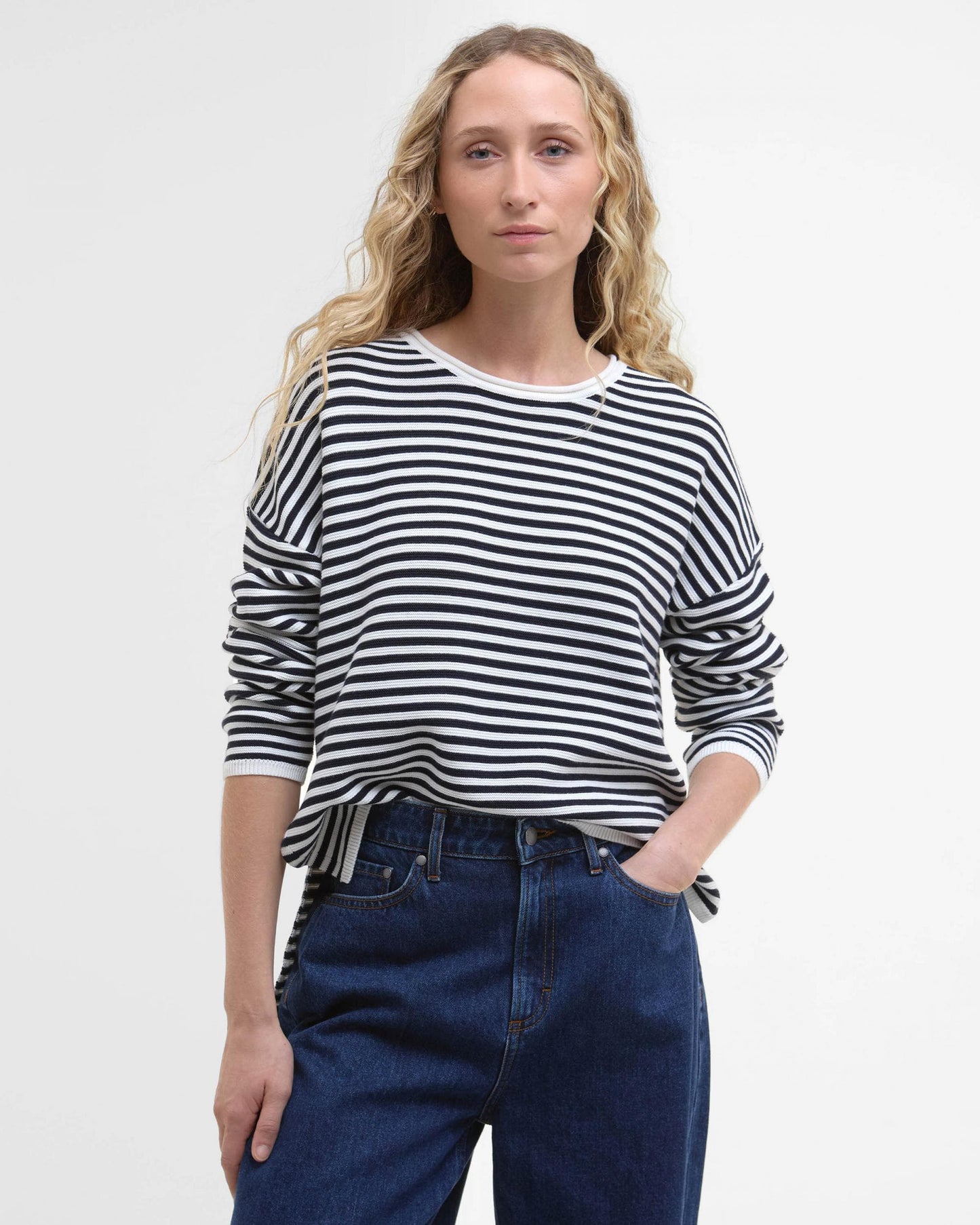 Barbour Marine Stripe Womens Knitted Jumper - Navy Stripe