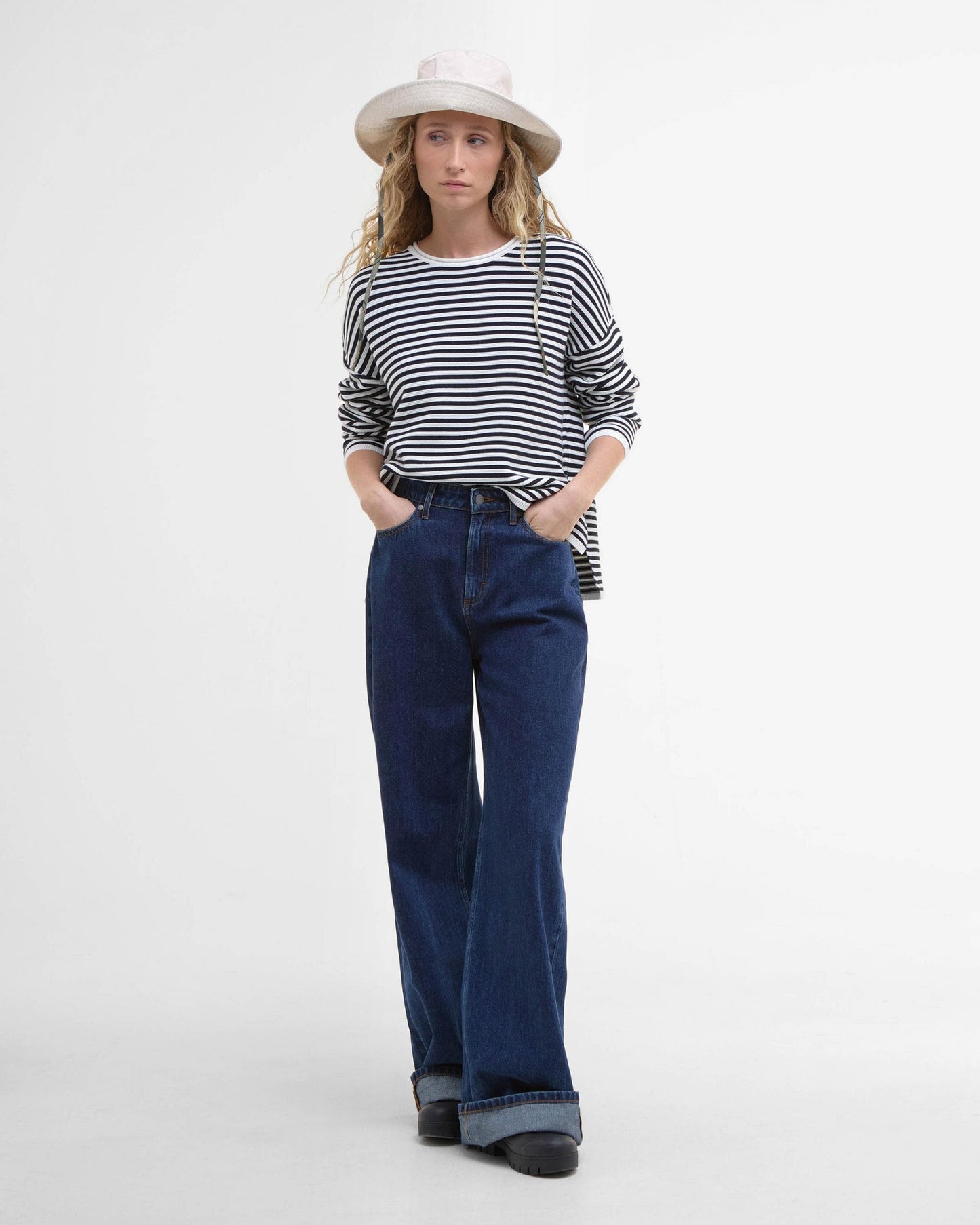 Barbour Marine Stripe Womens Knitted Jumper - Navy Stripe