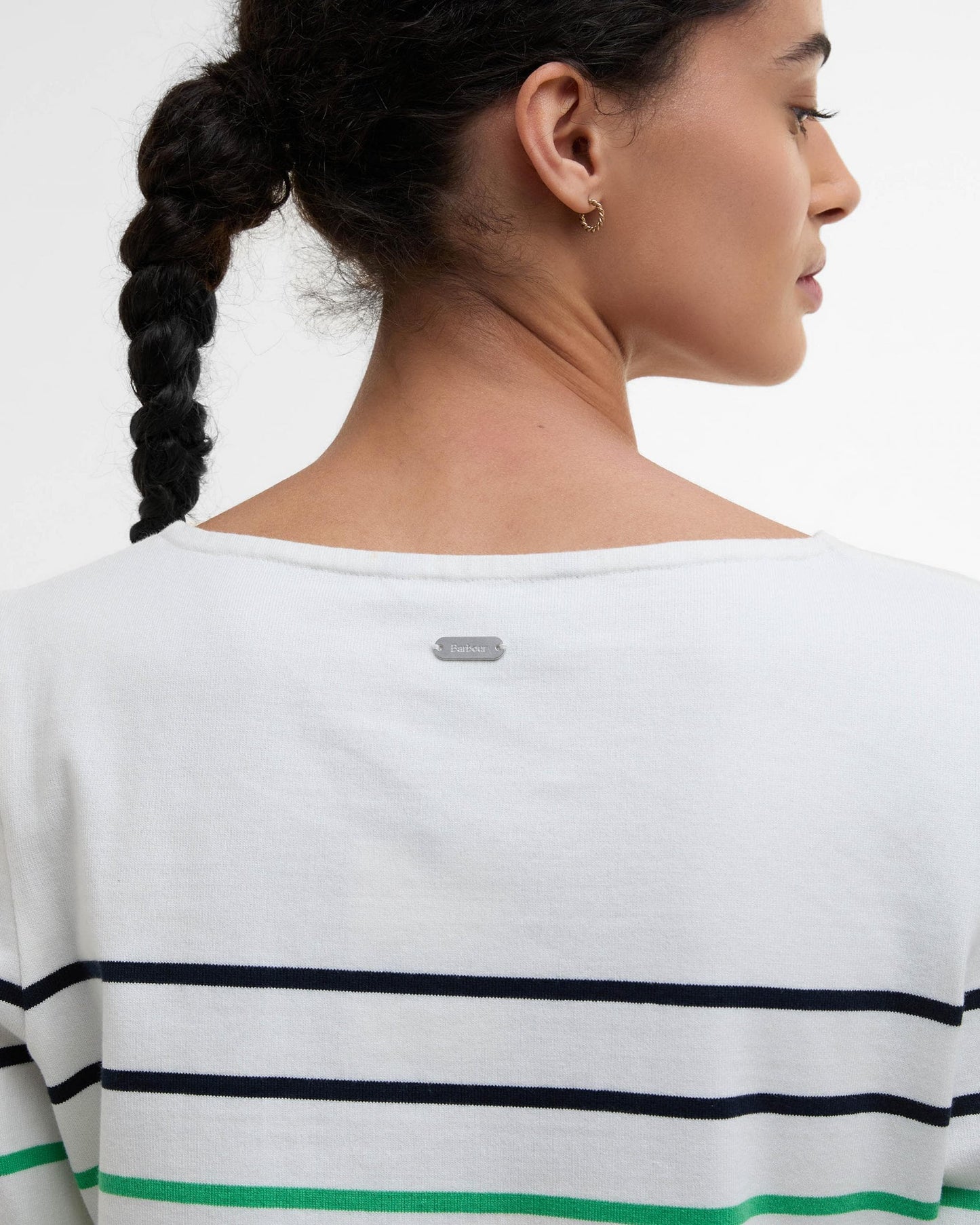 Barbour Hawkins Womens Striped Long-Sleeved T-Shirt - Cloud Stripe WH72