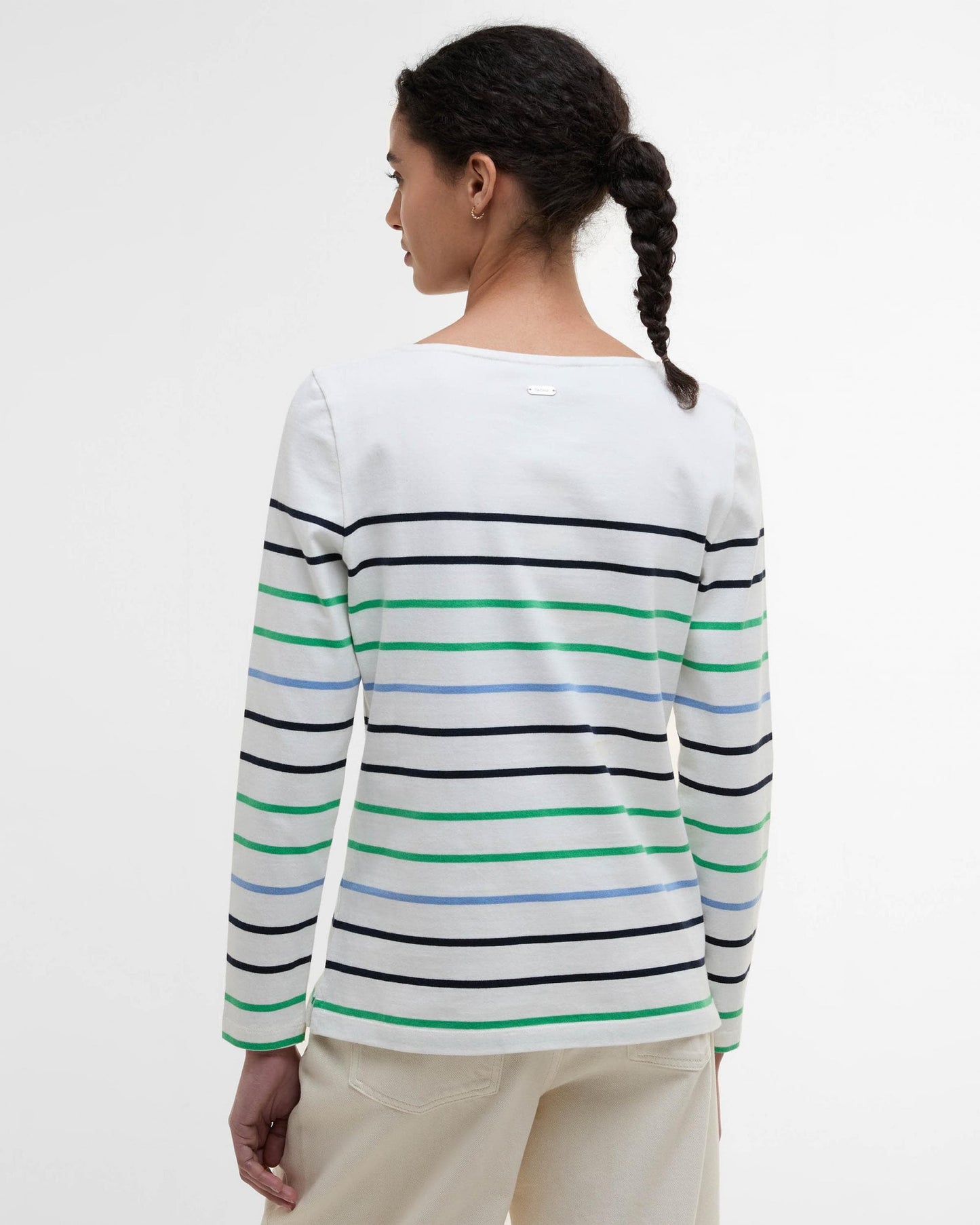 Barbour Hawkins Womens Striped Long-Sleeved T-Shirt - Cloud Stripe WH72
