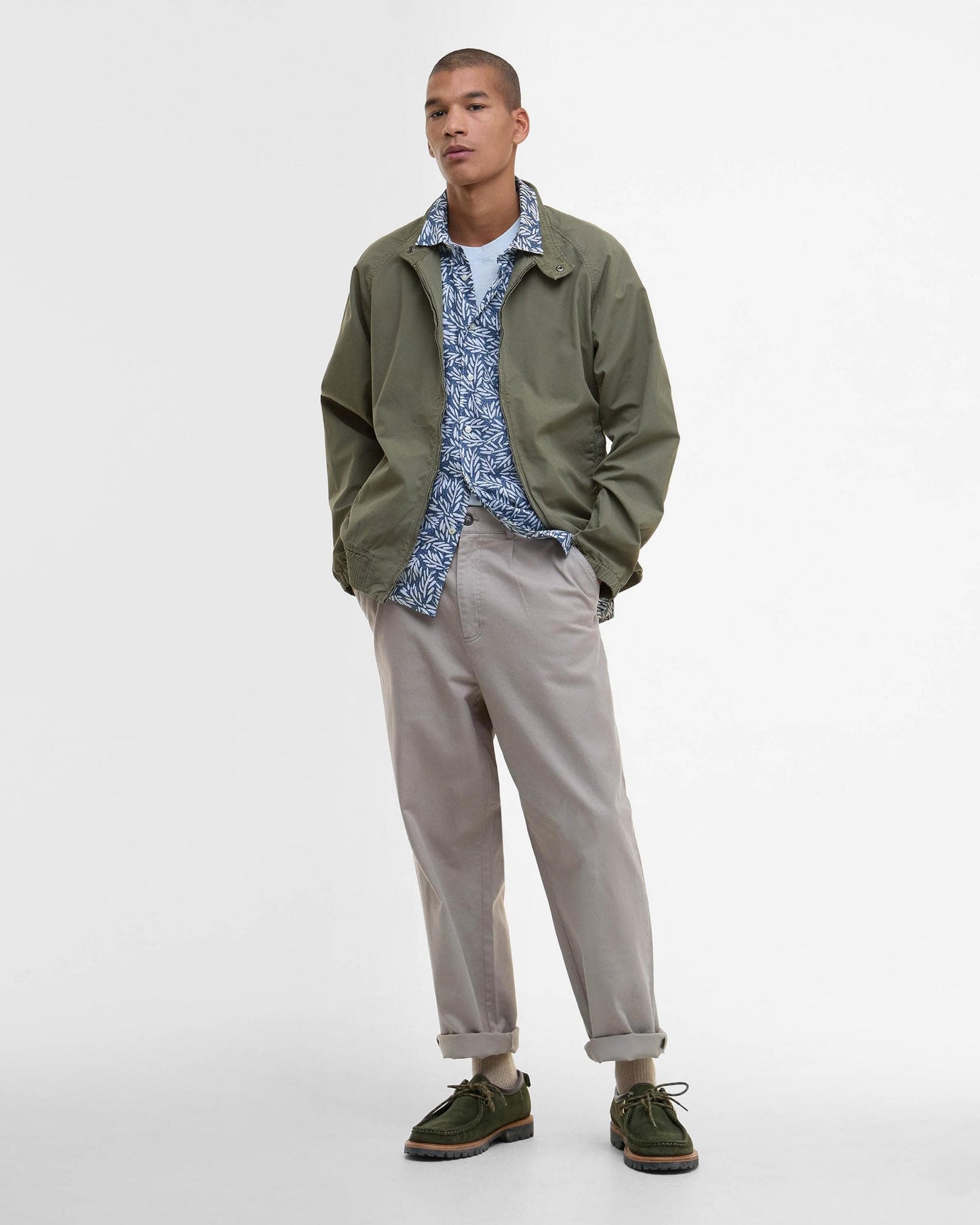 Barbour Royston Cotton Mens Casual Jacket - Light Moss