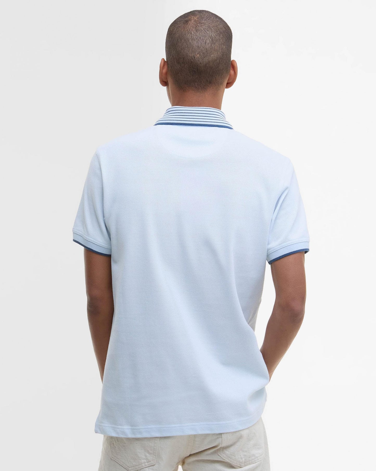 Barbour Denwick Mens Tailored Polo Shirt - Bleached Blue