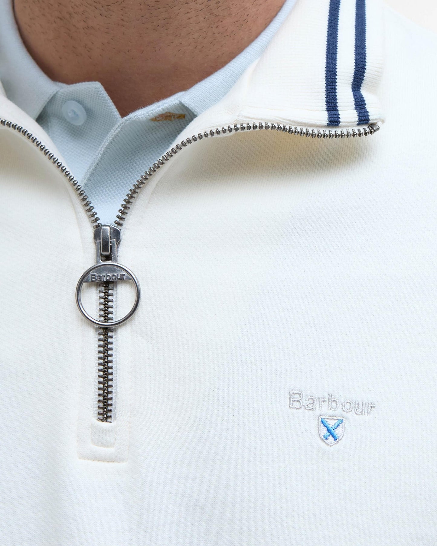Barbour Rosford Mens Half Zip Sweatshirt - Whisper White