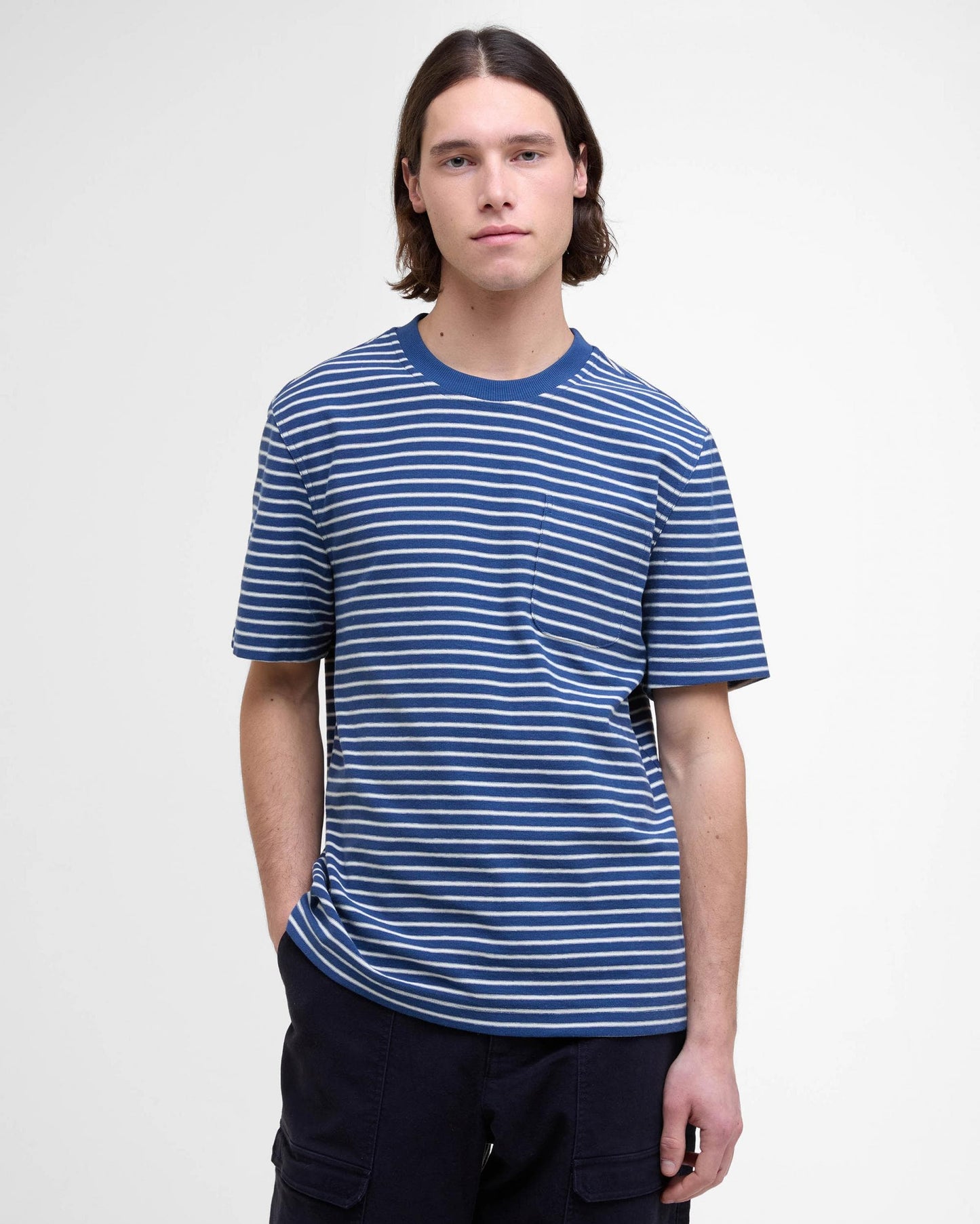 Barbour Frensham Mens Striped T-Shirt - Dark Denim