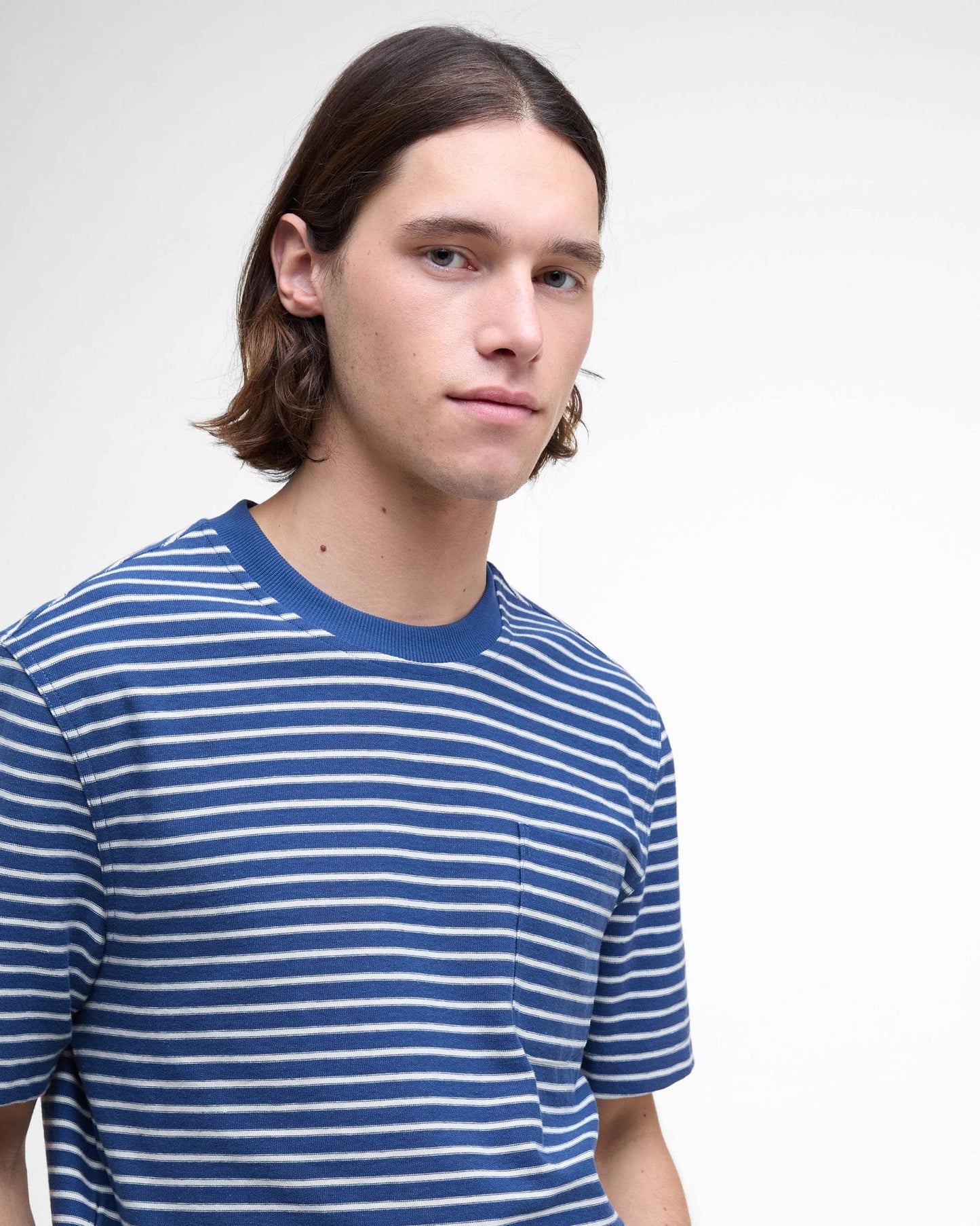 Barbour Frensham Mens Striped T-Shirt - Dark Denim