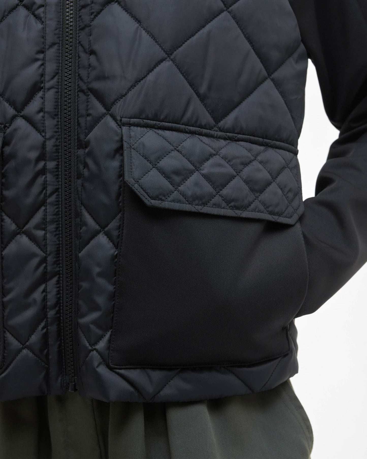 Barbour International Ebony Womens Diamond Quilted Hybrid Jacket