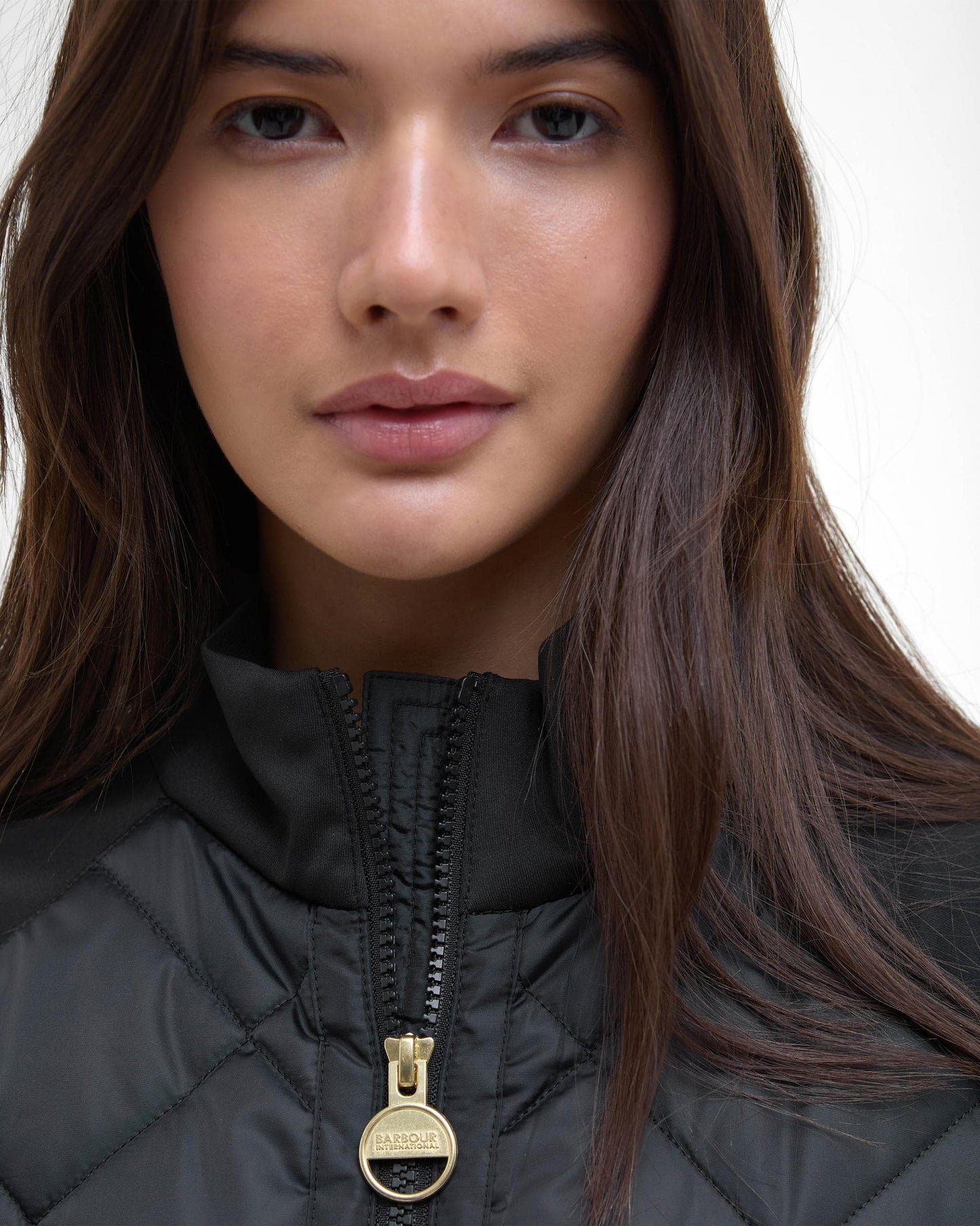 Barbour International Ebony Womens Diamond Quilted Hybrid Jacket