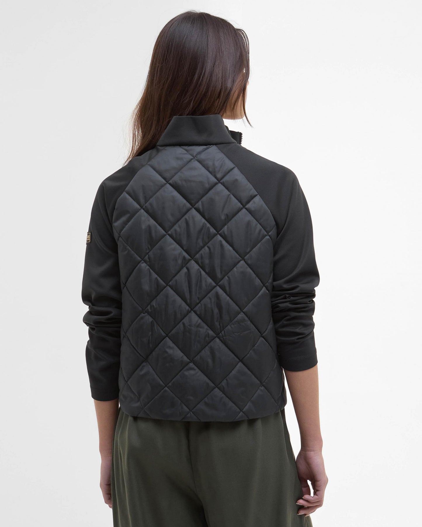 Barbour International Ebony Womens Diamond Quilted Hybrid Jacket
