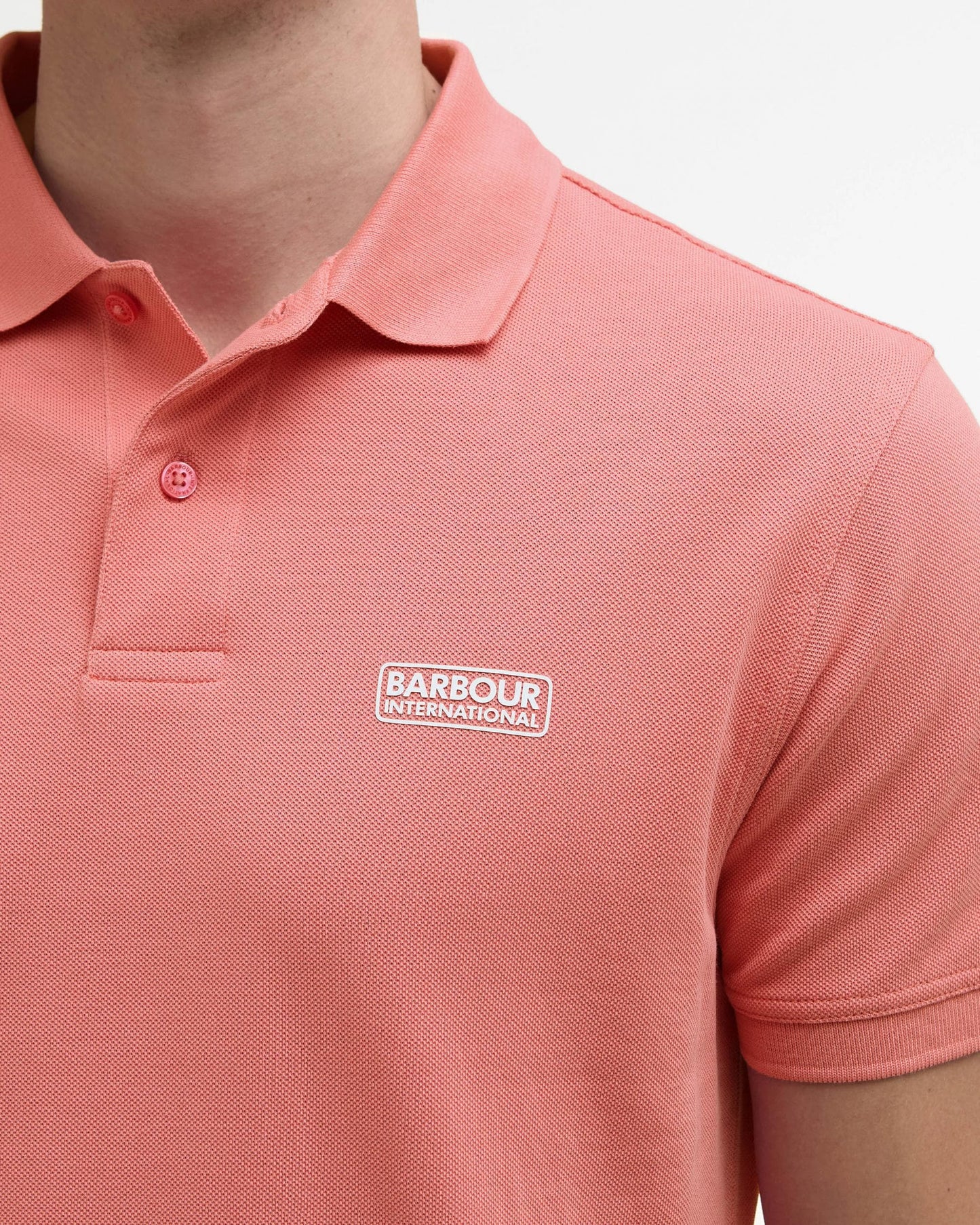 Barbour International Essential Short Sleeve Mens Polo - Coral