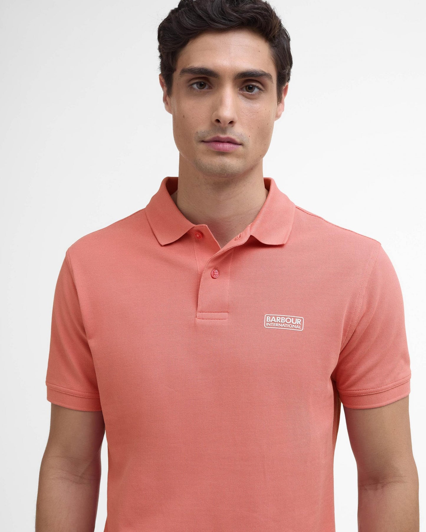 Barbour International Essential Short Sleeve Mens Polo - Coral