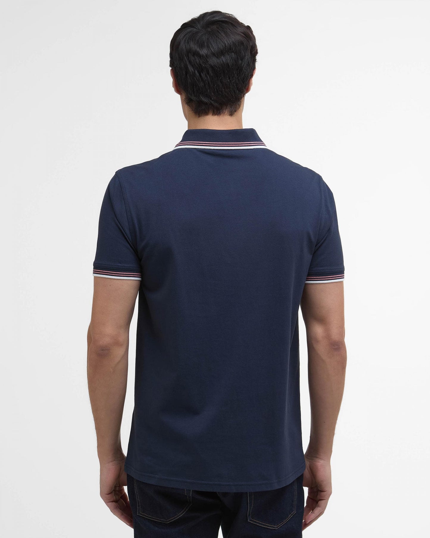 Barbour International Ethan Mens Tipped Polo Shirt - Navy