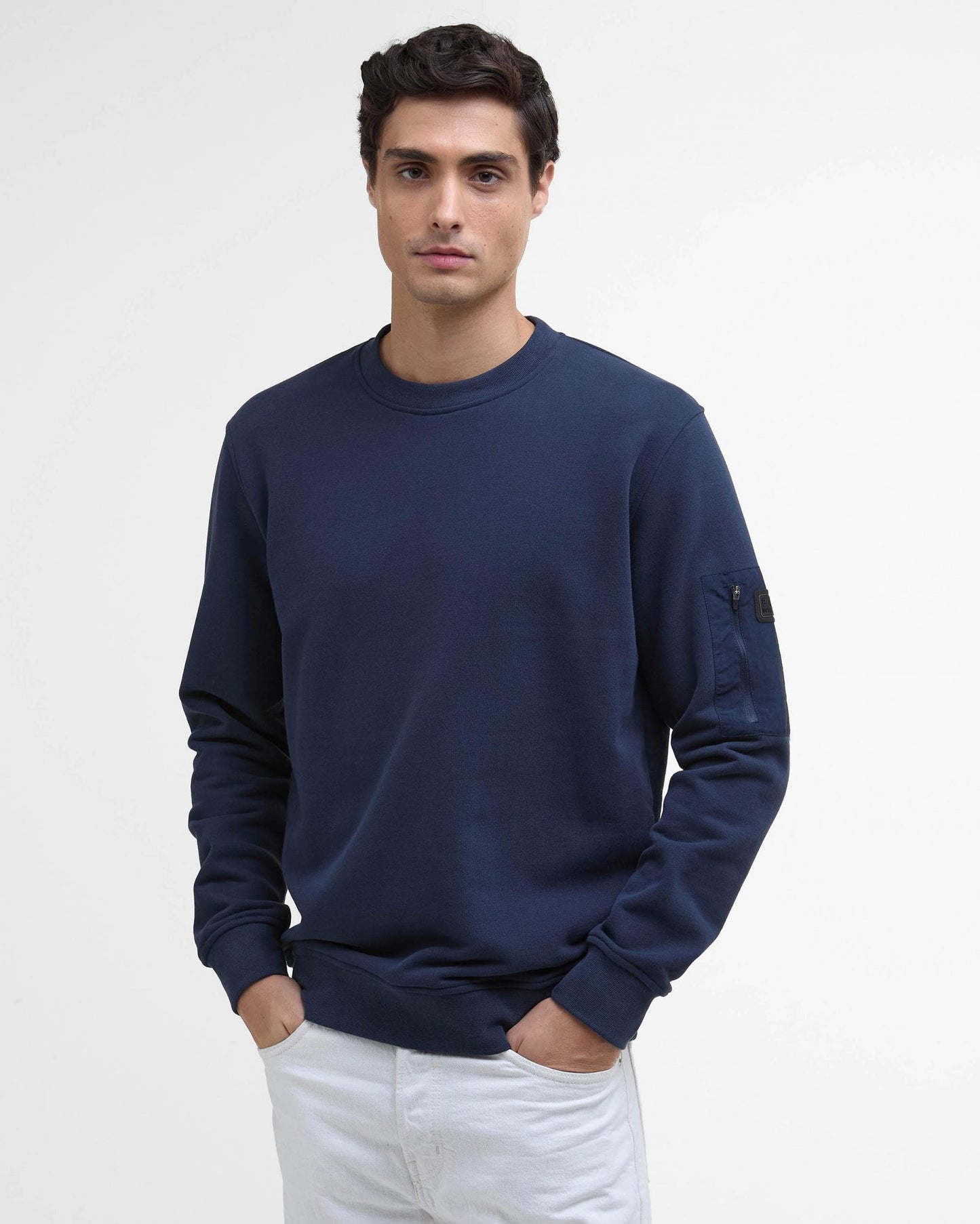 Barbour International Grip Mens C-Neck Sweatshirt - Navy