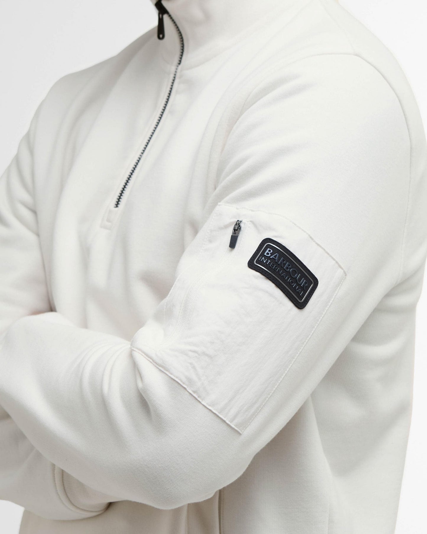 Barbour International Ewan Mens Funnel Neck Sweatshirt - Whisper White