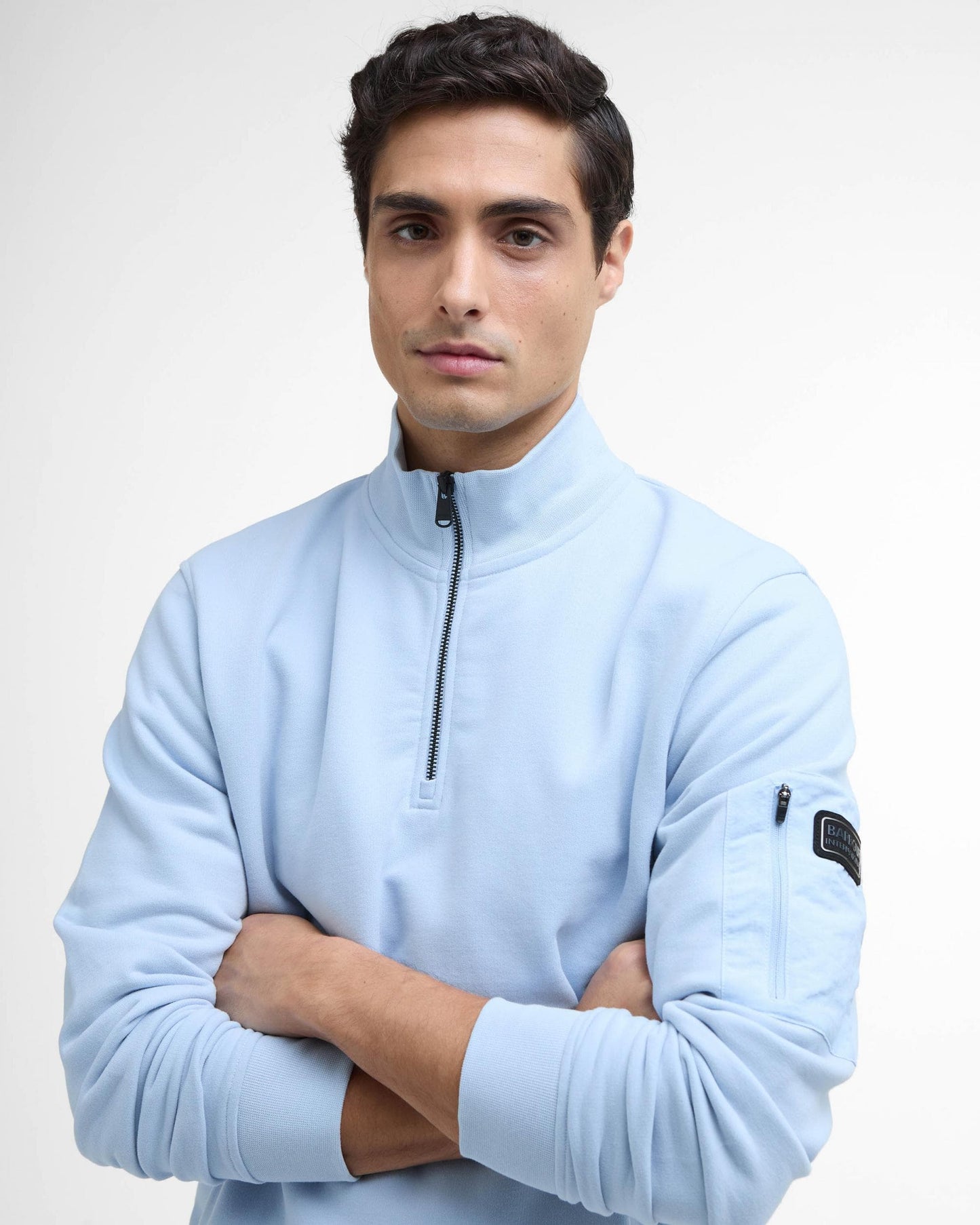 Barbour International Ewan Mens Funnel Neck Sweatshirt - Heritage Blue