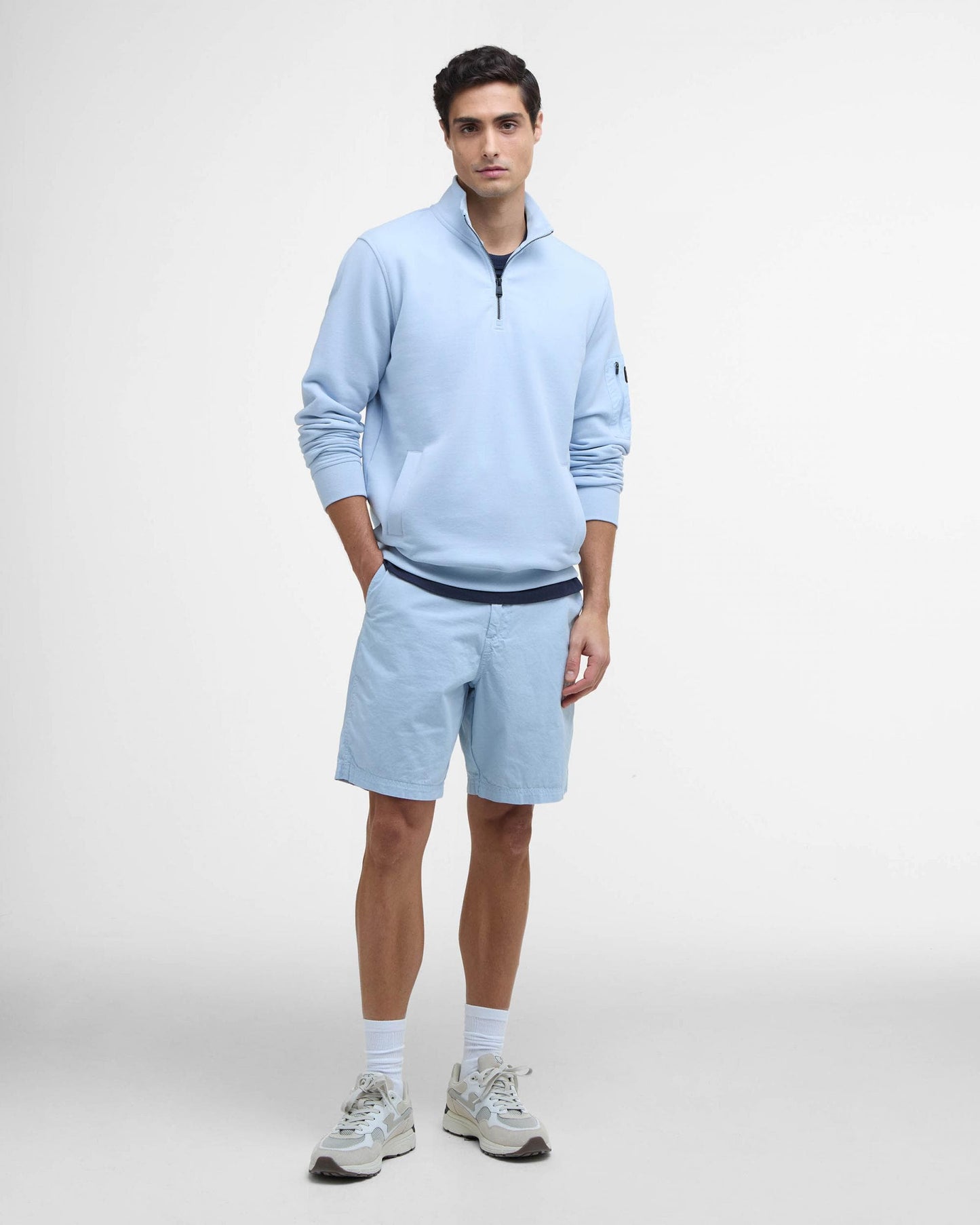 Barbour International Ewan Mens Funnel Neck Sweatshirt - Heritage Blue