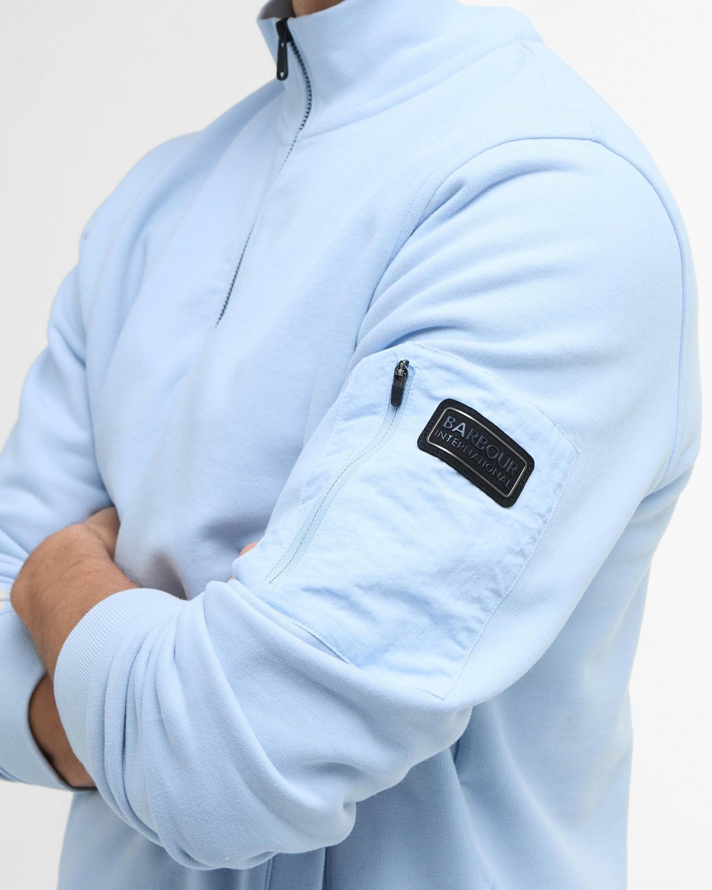 Barbour International Ewan Mens Funnel Neck Sweatshirt - Heritage Blue