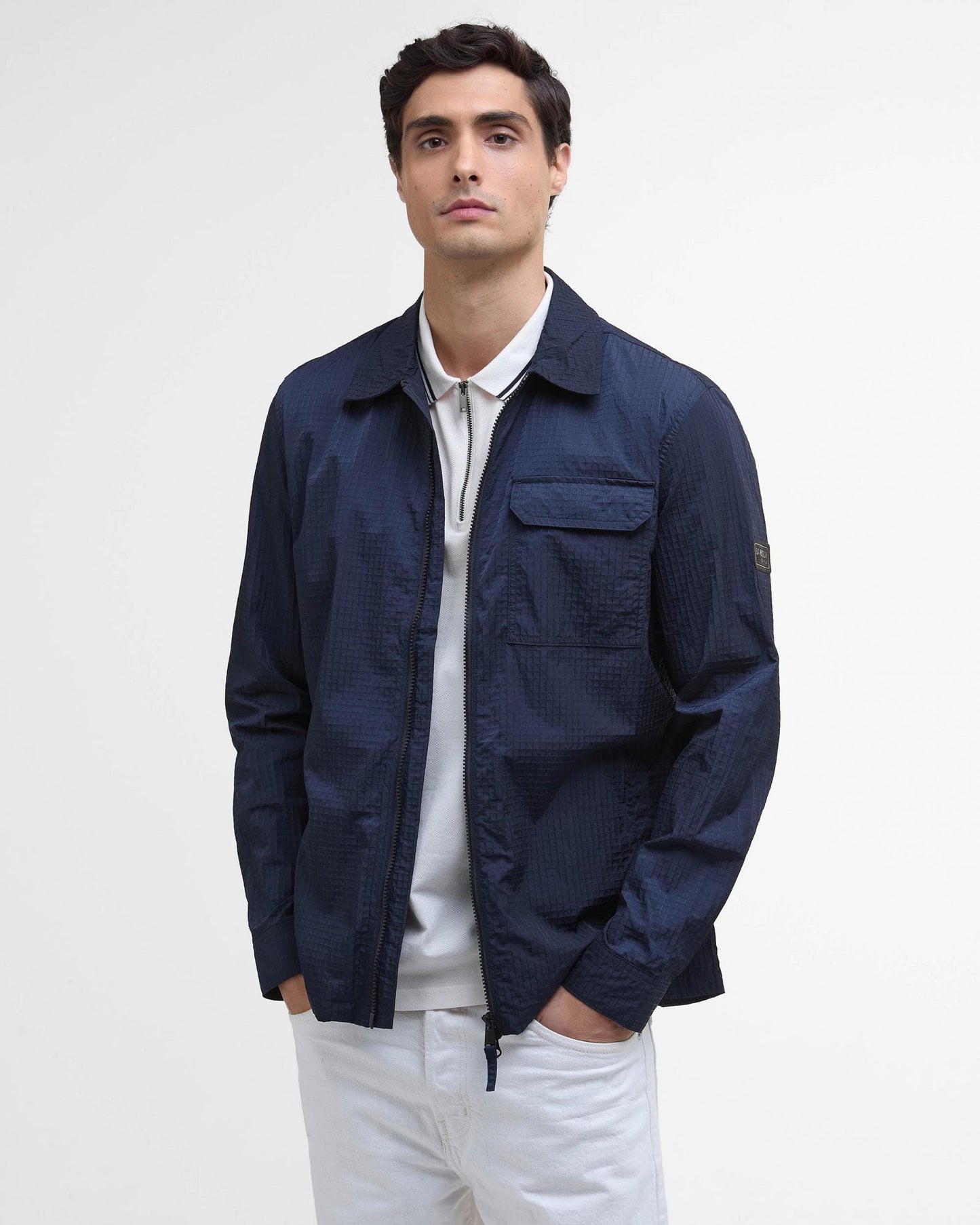 Barbour International Rosso Mens Ripstop Overshirt - Navy