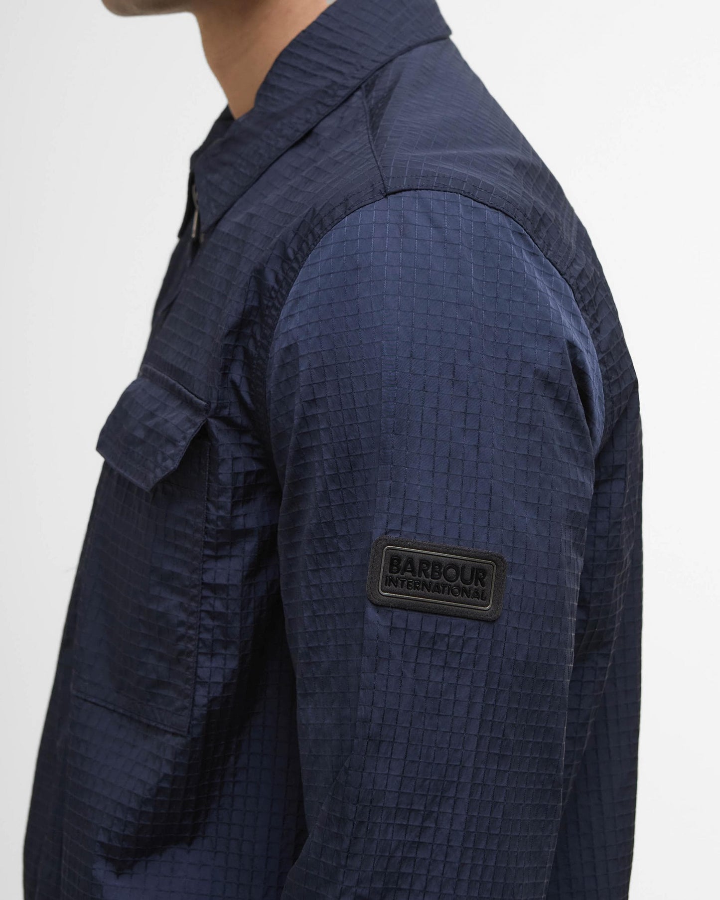 Barbour International Rosso Mens Ripstop Overshirt - Navy