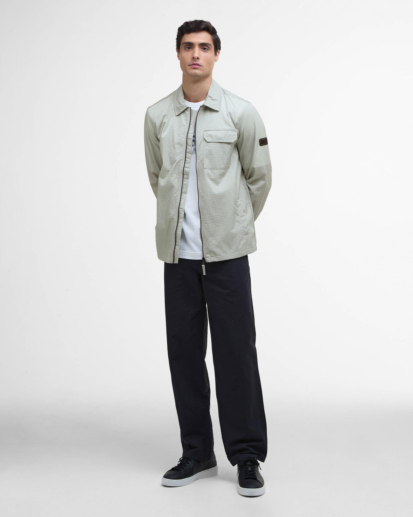 Barbour International Rosso Mens Ripstop Overshirt - Mineral Grey