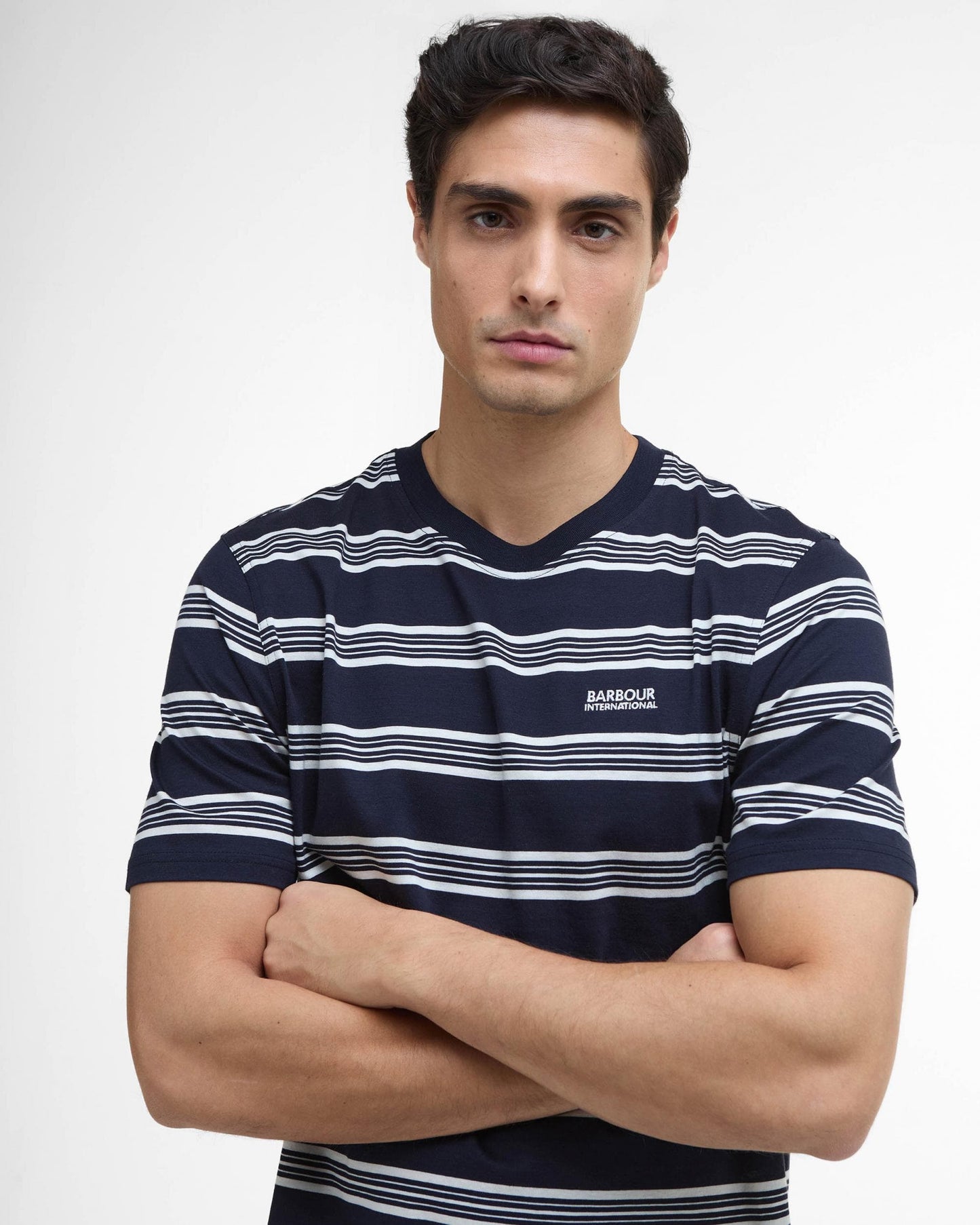 Barbour International Upham Mens Striped T-Shirt - Navy
