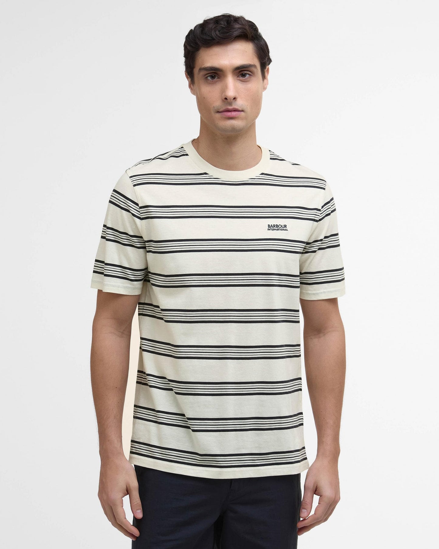 Barbour International Upham Mens Striped T-Shirt - Whisper White