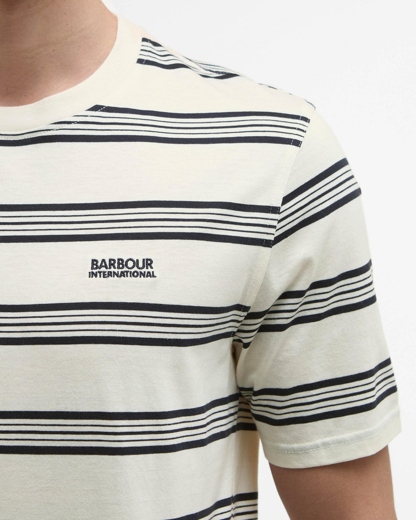 Barbour International Upham Mens Striped T-Shirt - Whisper White