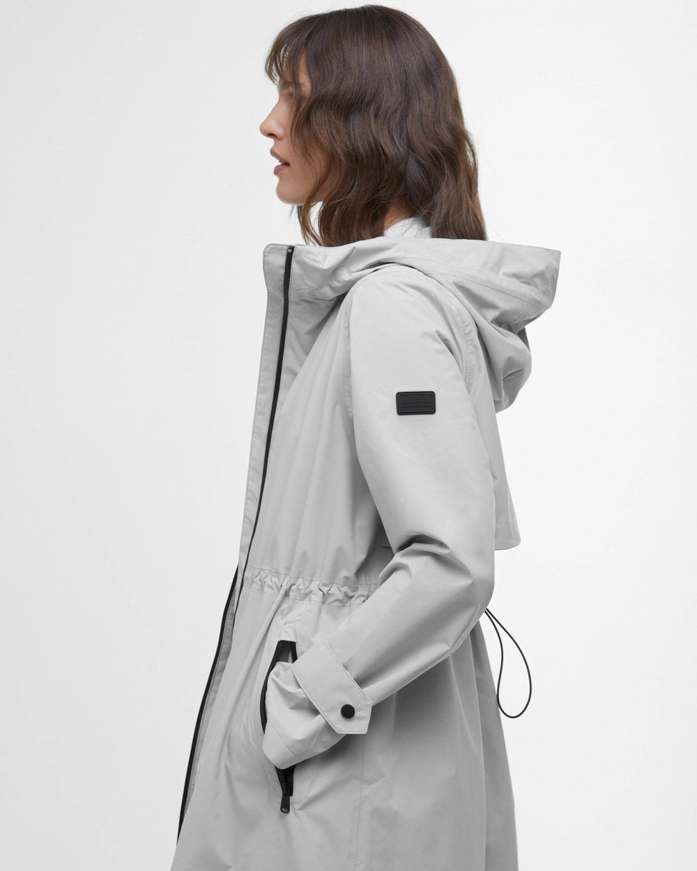 Barbour International Long Kyra Womens Waterproof Jacket - Light Steel Blue