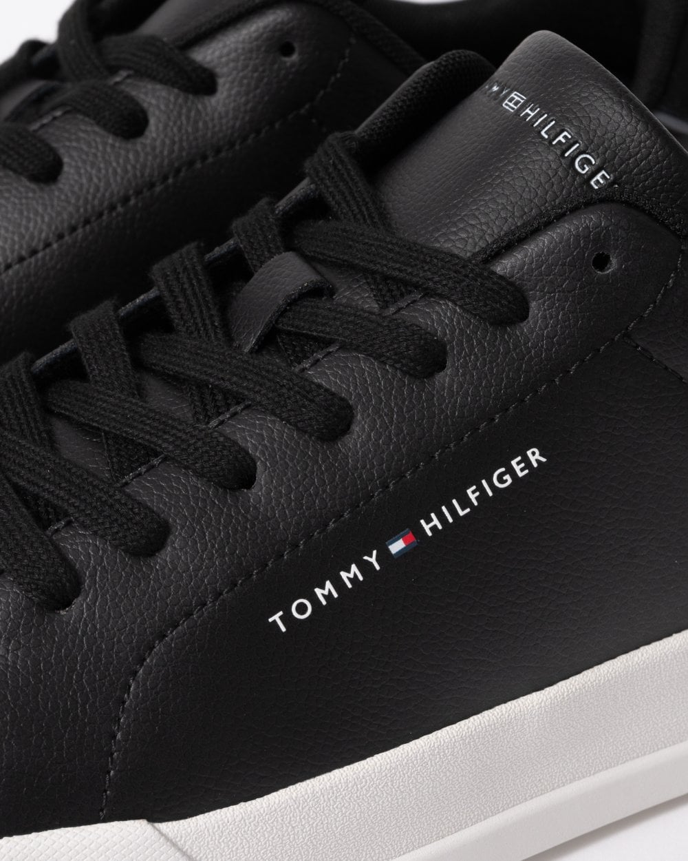 Tommy Hilfiger Court Leather Detailed Mens Trainer - Black