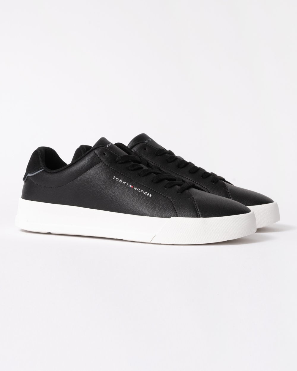 Tommy Hilfiger Court Leather Detailed Mens Trainer - Black
