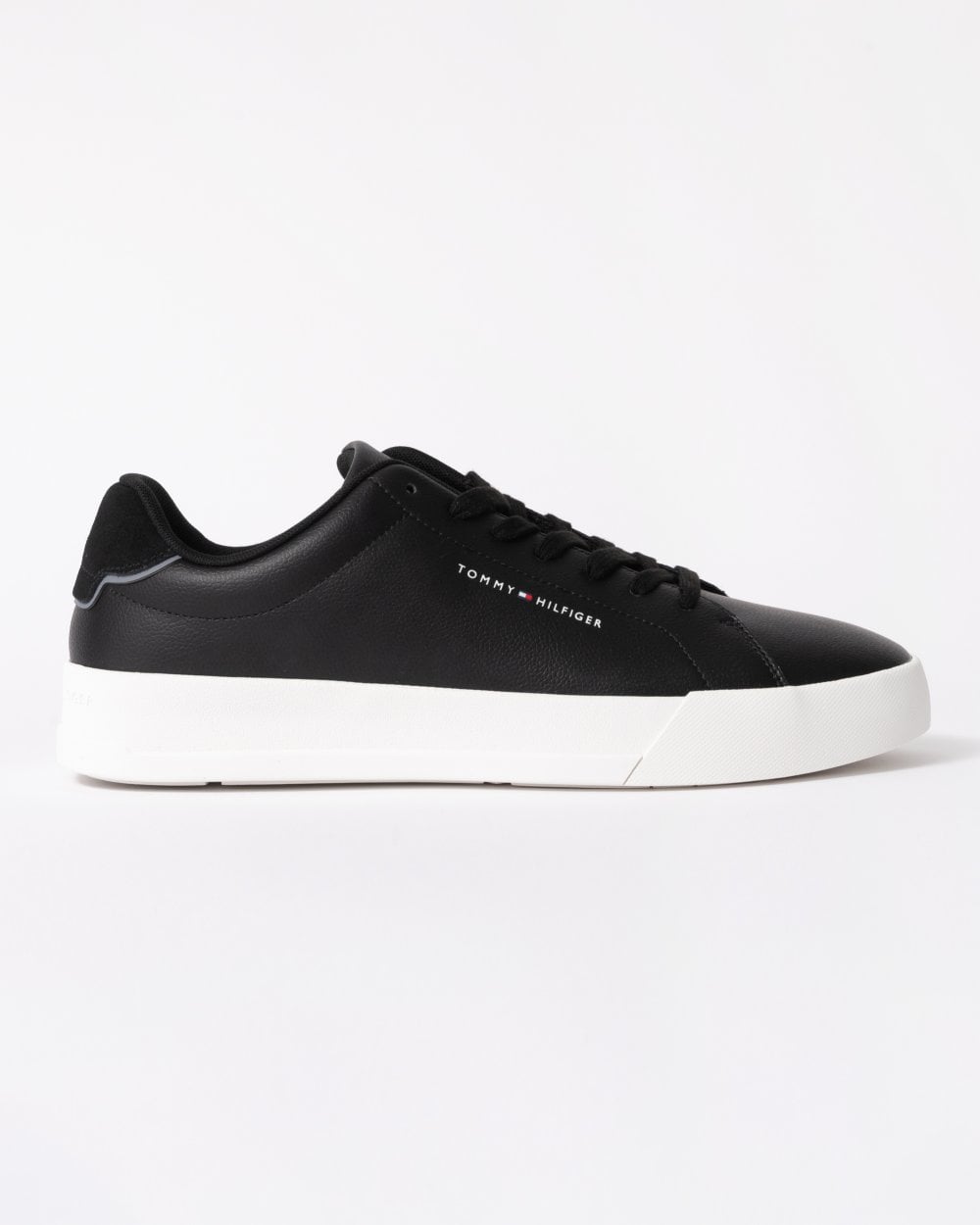 Tommy Hilfiger Court Leather Detailed Mens Trainer - Black