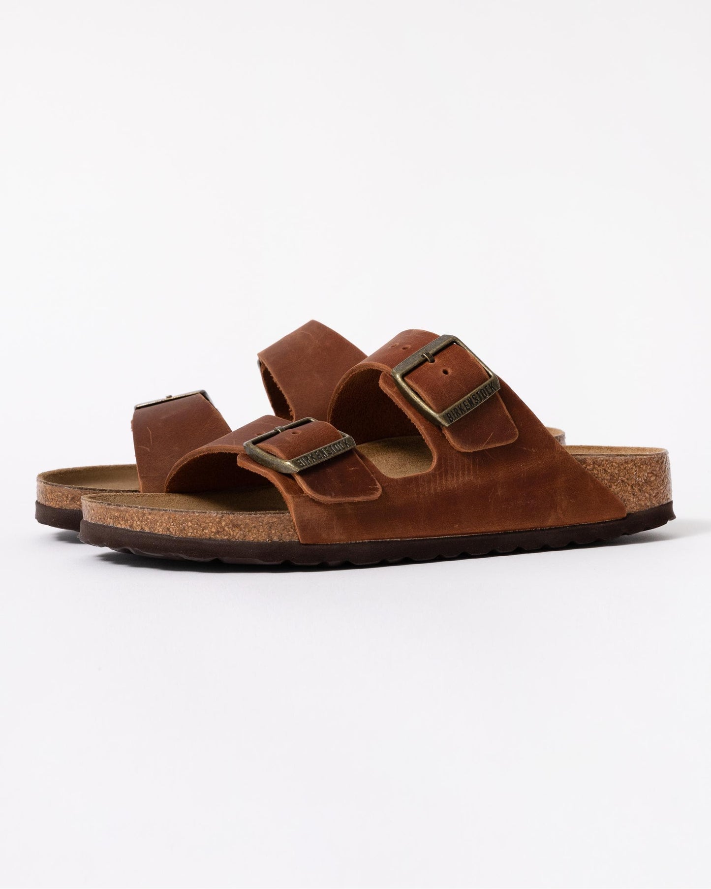 Birkenstock Arizona Oiled Natural Leather Womens Sandals - Cognac