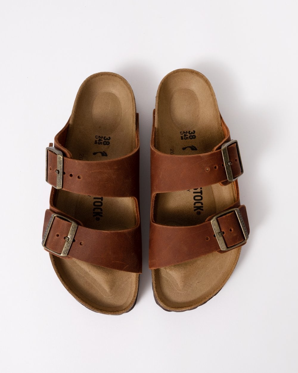 Birkenstock Arizona Oiled Natural Leather Womens Sandals - Cognac