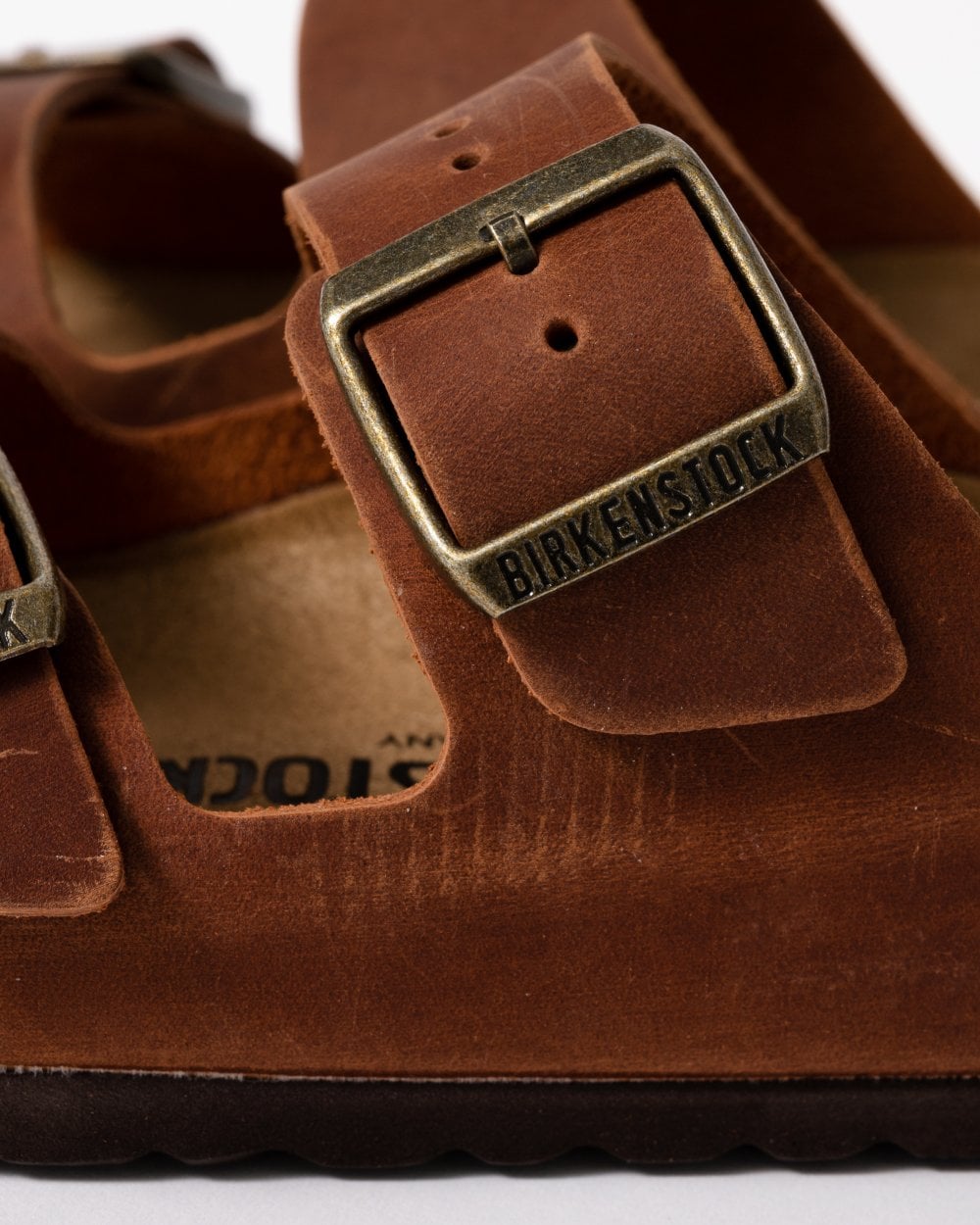 Birkenstock Arizona Oiled Natural Leather Womens Sandals - Cognac