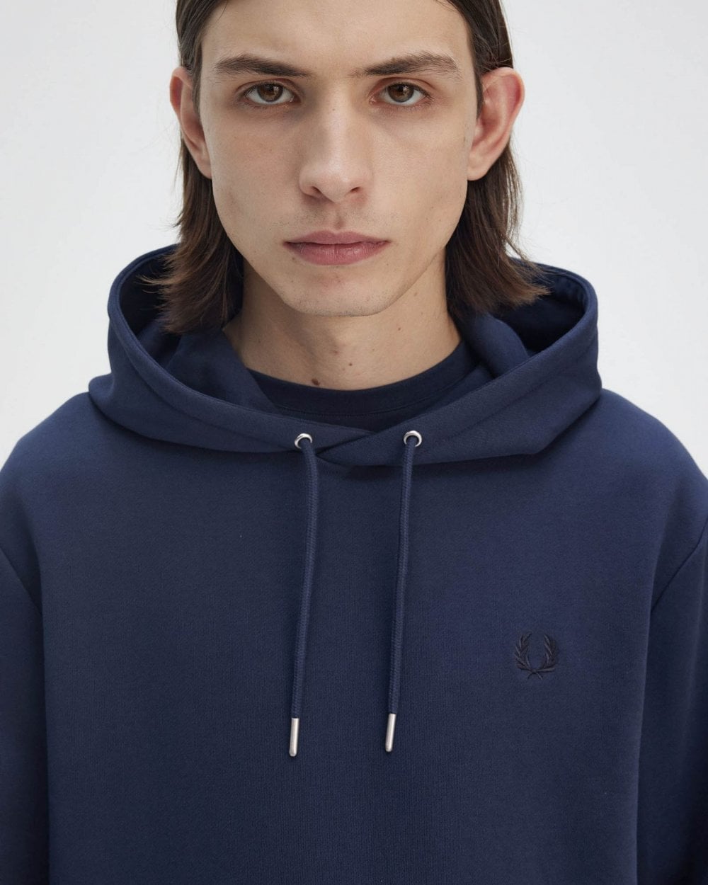 Fred Perry Mens Tipped Hooded Sweatshirt - Tennis Blue X86