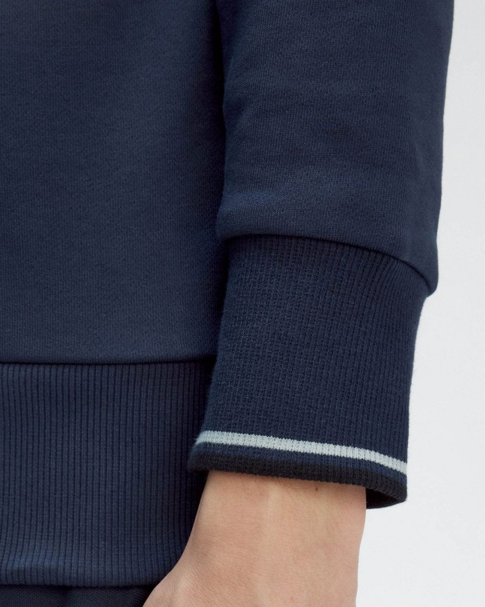 Fred Perry Mens Tipped Hooded Sweatshirt - Tennis Blue X86