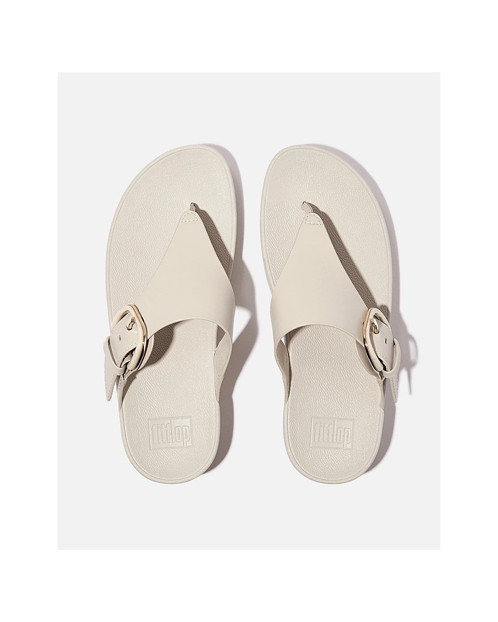 FitFlop Womens Lulu Resin-Buckle Leather Toe-Post Sandals