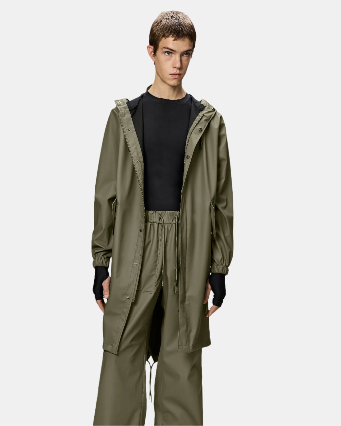 Rains Unisex Fishtail Parka - 134 Marsh