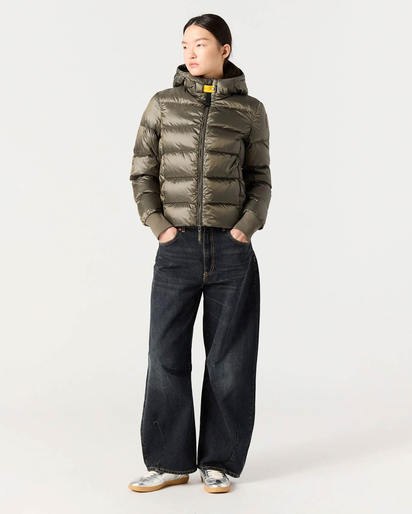Parajumpers Mariah Womens Hooded Down Bomber - Olive Grey 103