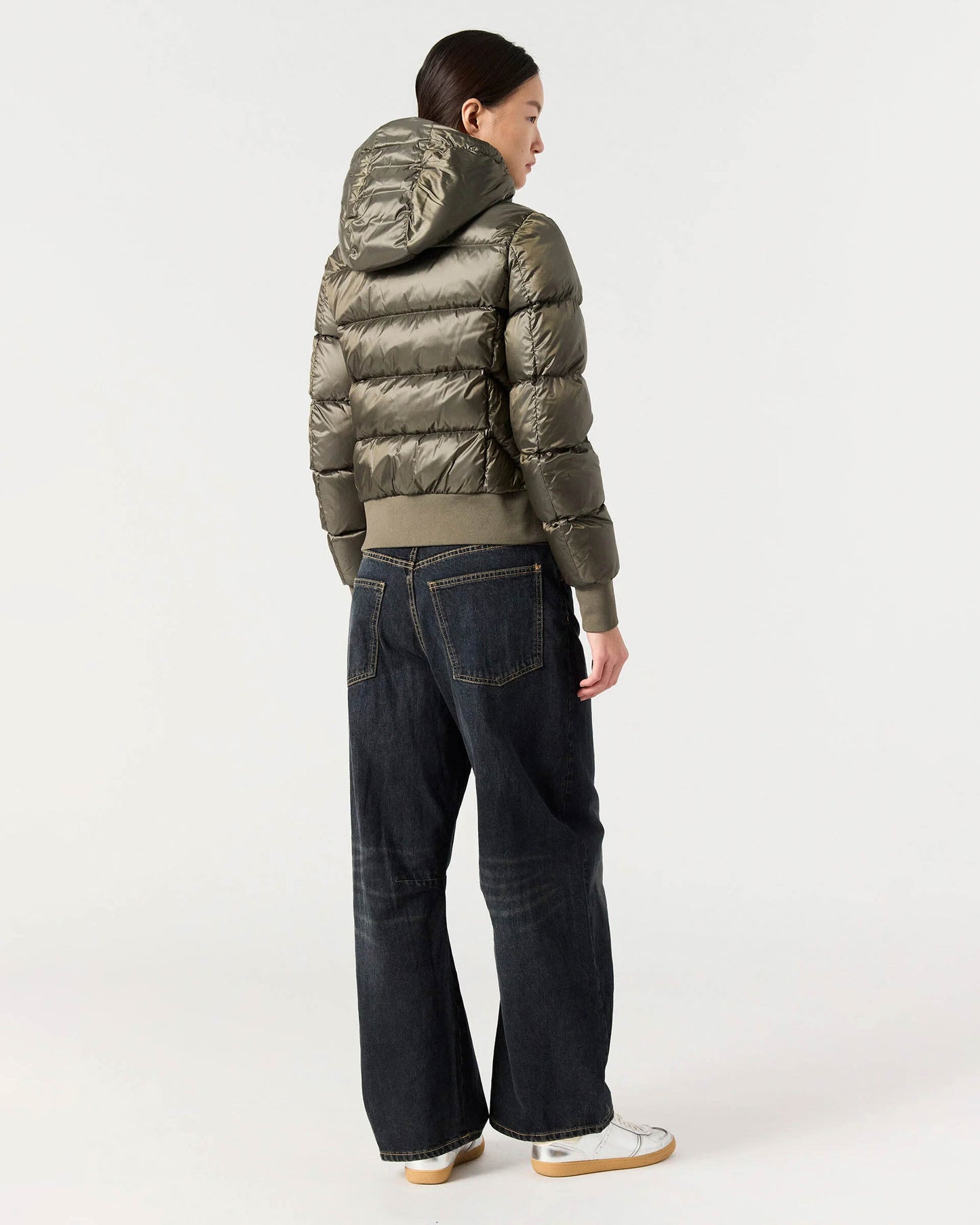 Parajumpers Mariah Womens Hooded Down Bomber - Olive Grey 103