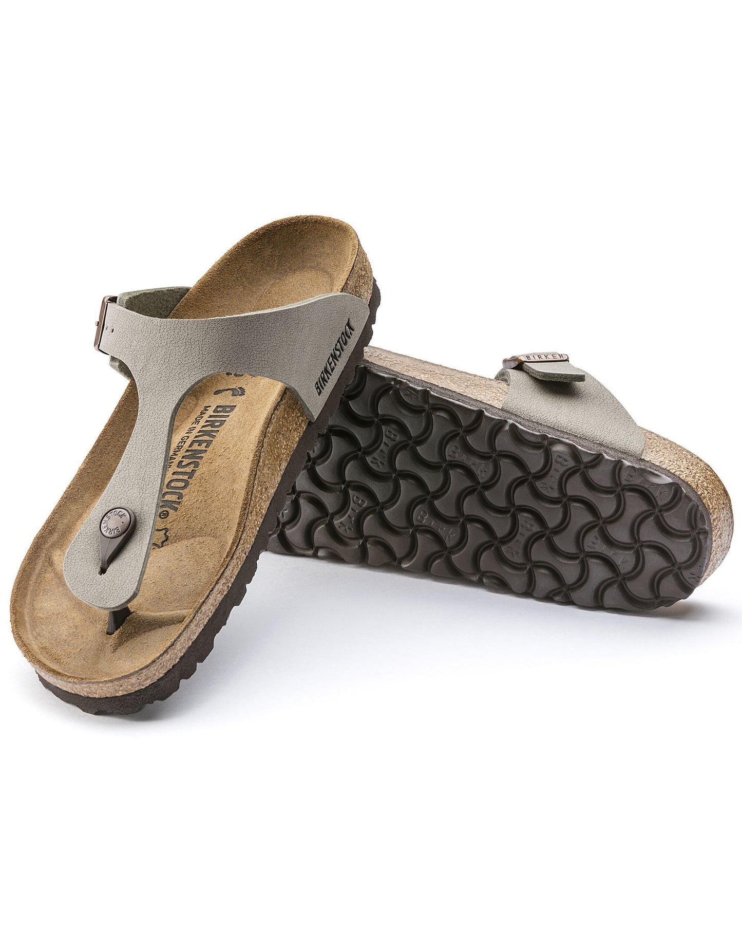 Birkenstock Gizeh Birko-Flor Birkibuc Womens Flip Flop - Stone