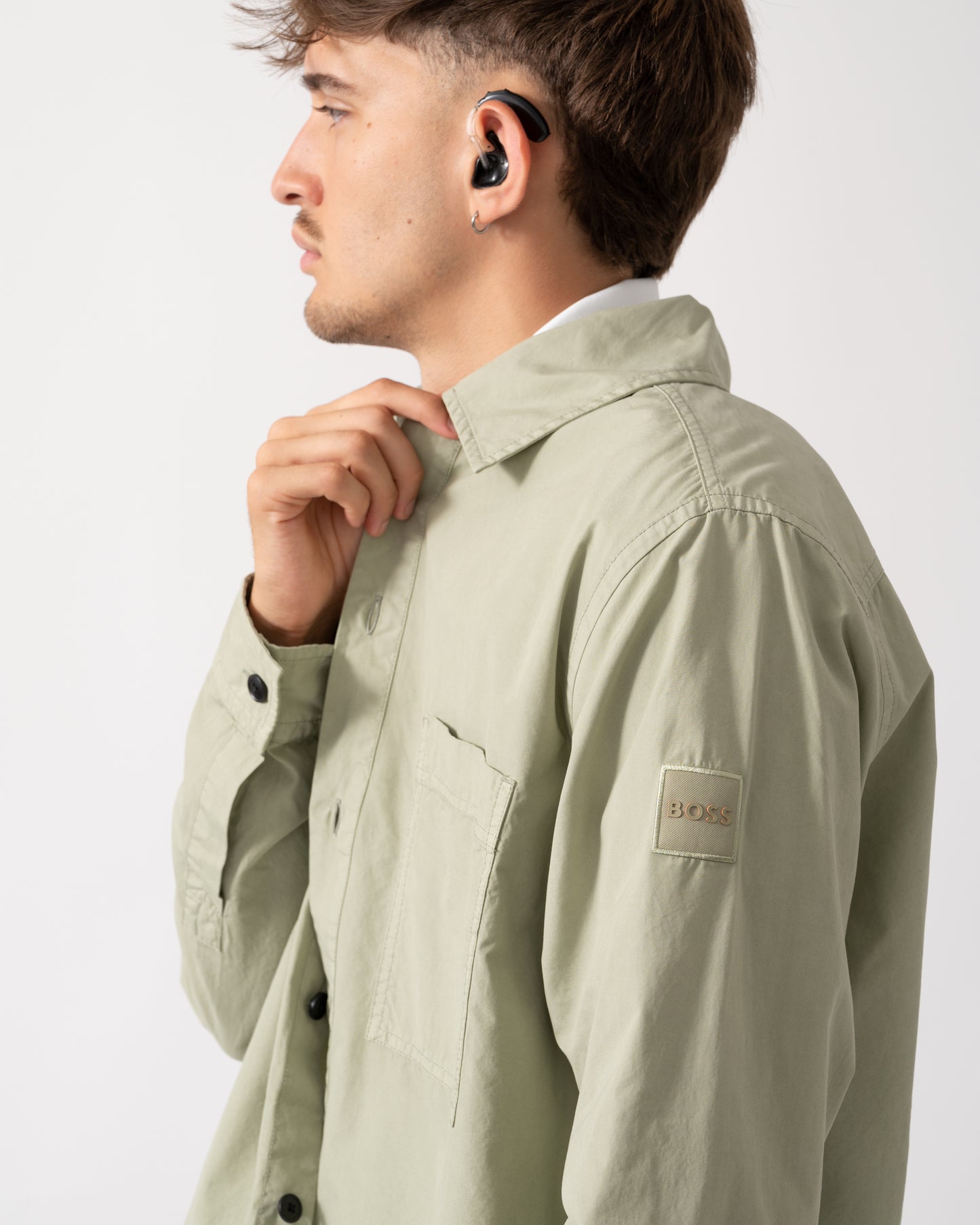 BOSS Orange Locky 2 Mens Overshirt 50543519 - Open Green 370