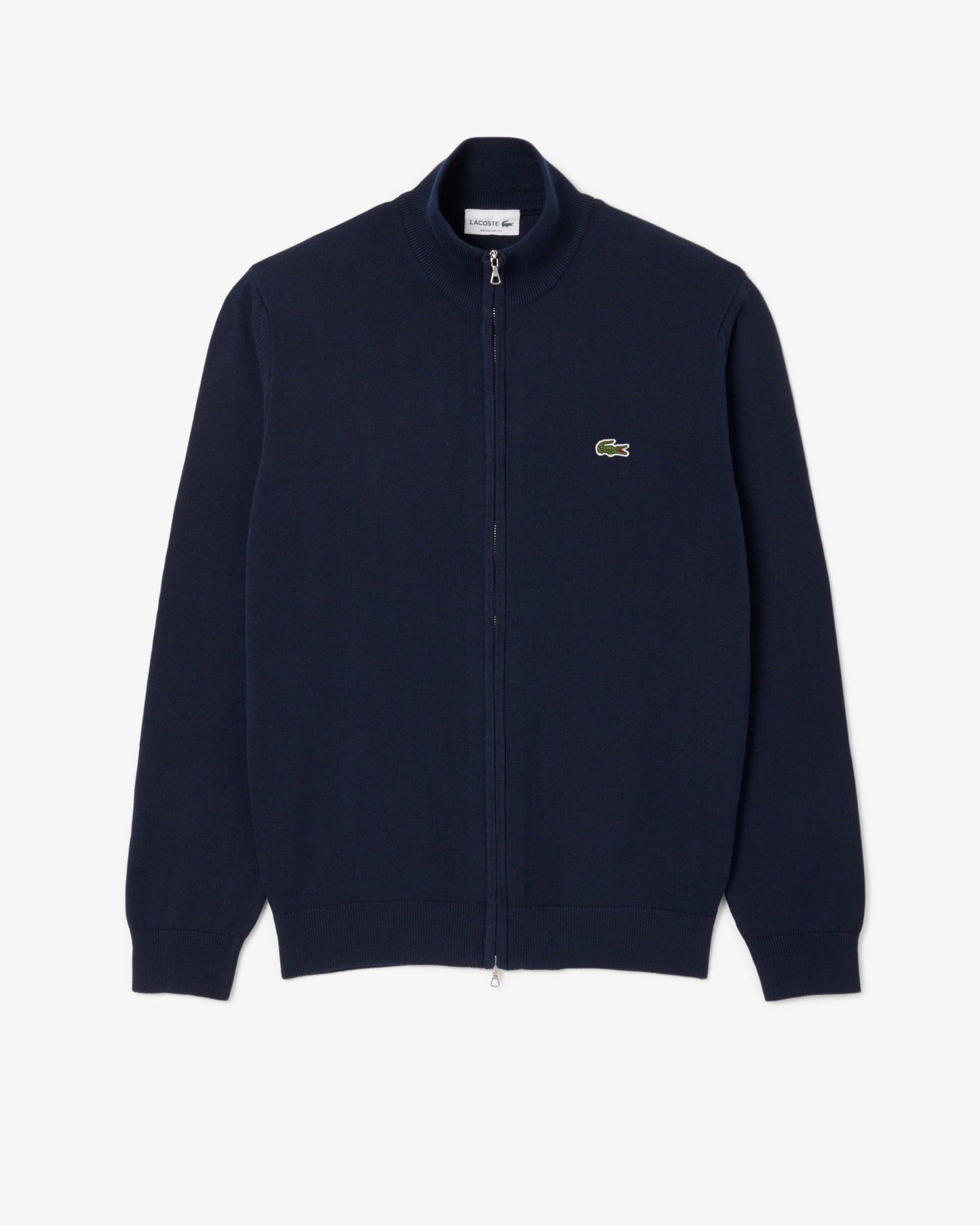 Lacoste High Neck Zipped Cotton Mens Sweater - Navy Blue 166