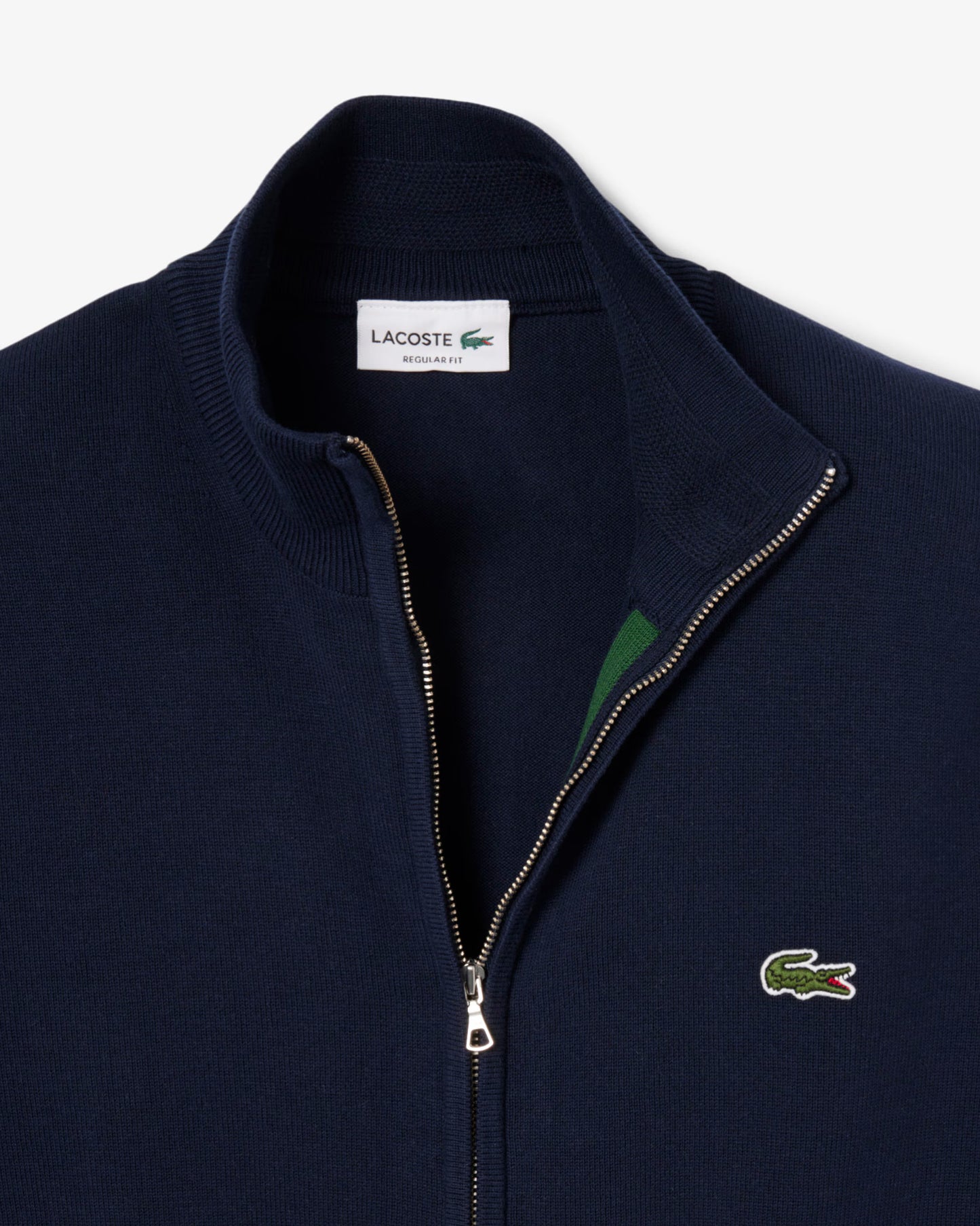 Lacoste High Neck Zipped Cotton Mens Sweater - Navy Blue 166
