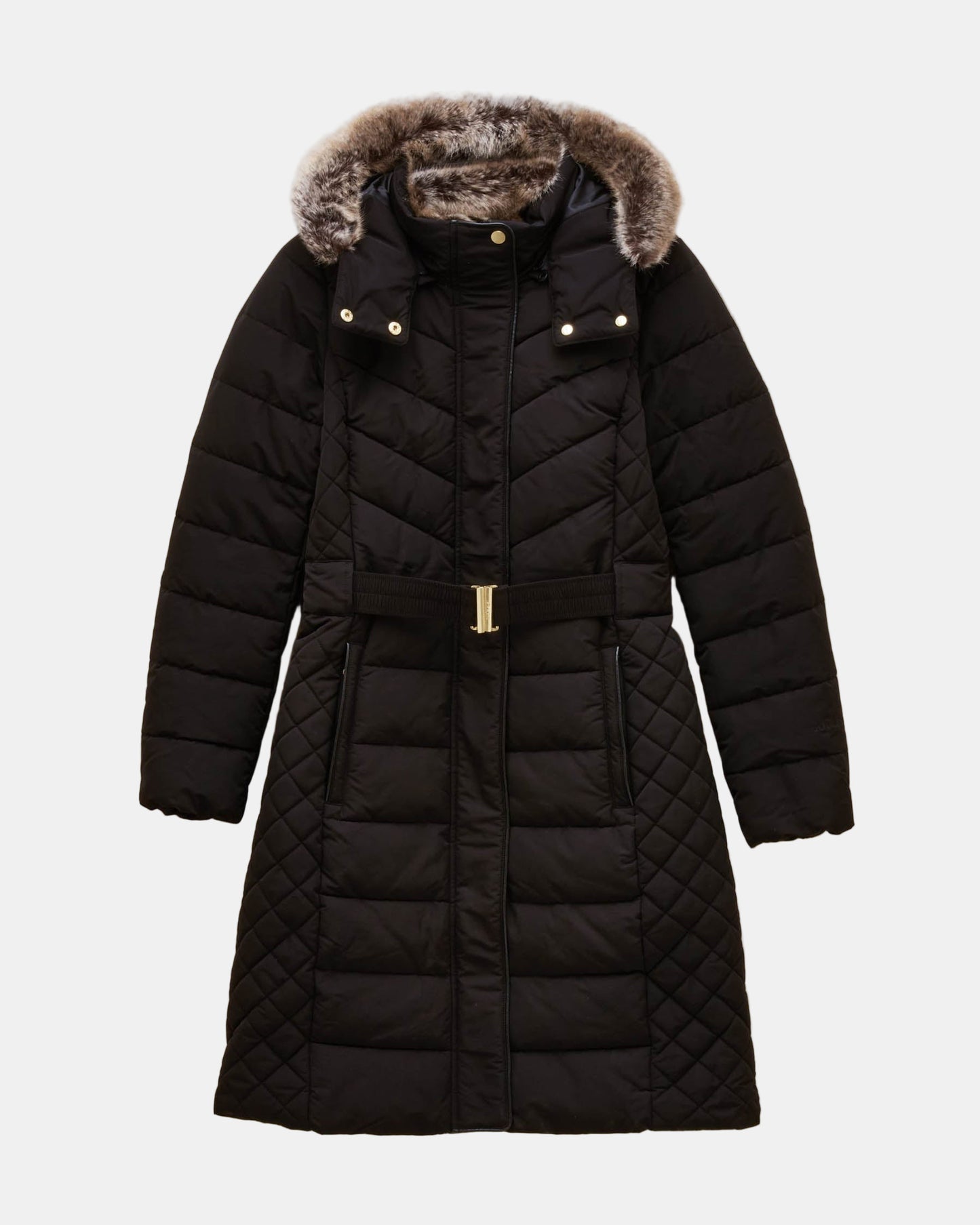 Joules Aspen Womens Long Parka - Black