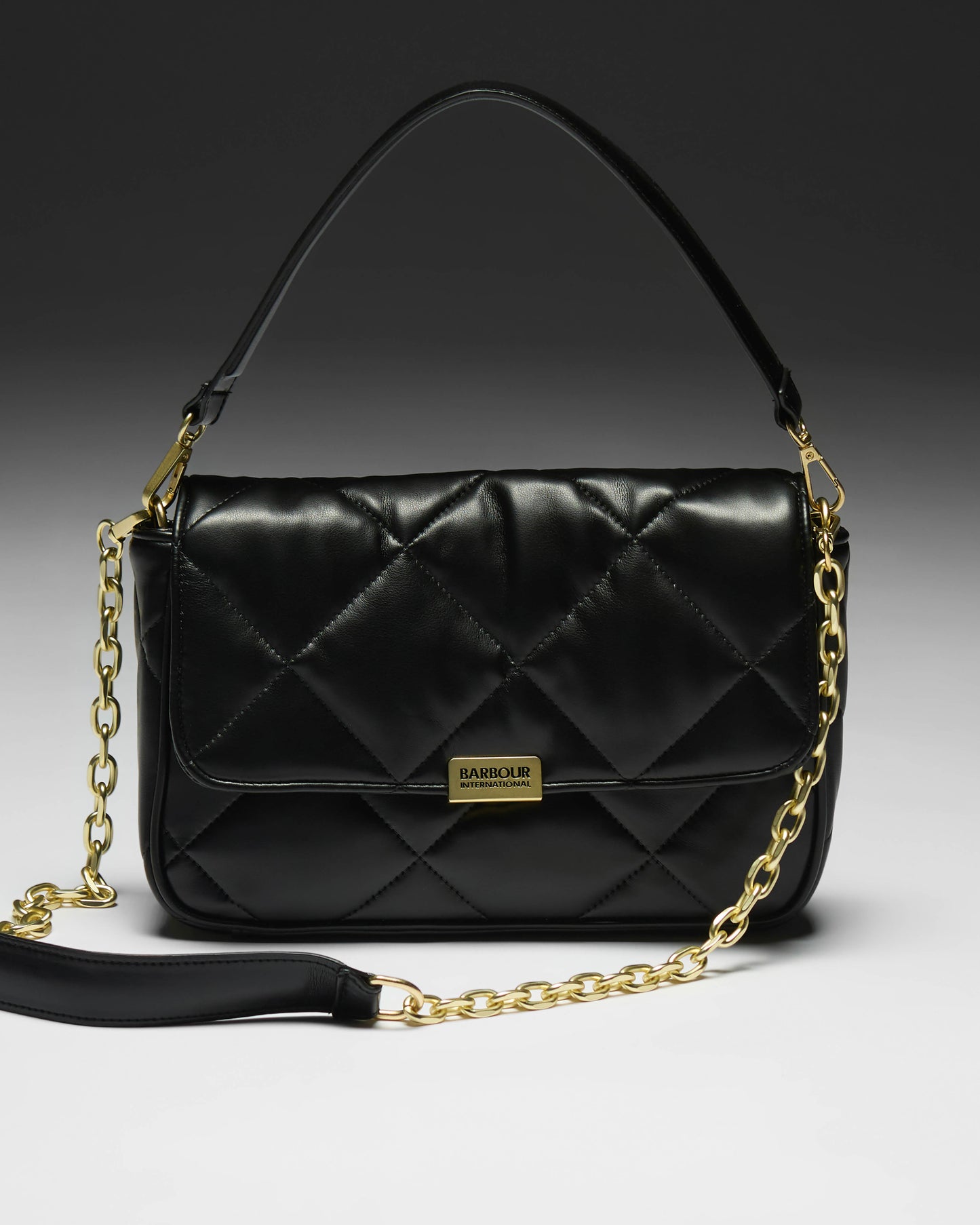 Barbour International Womens Soft Quilt Shoulder Bag - Black