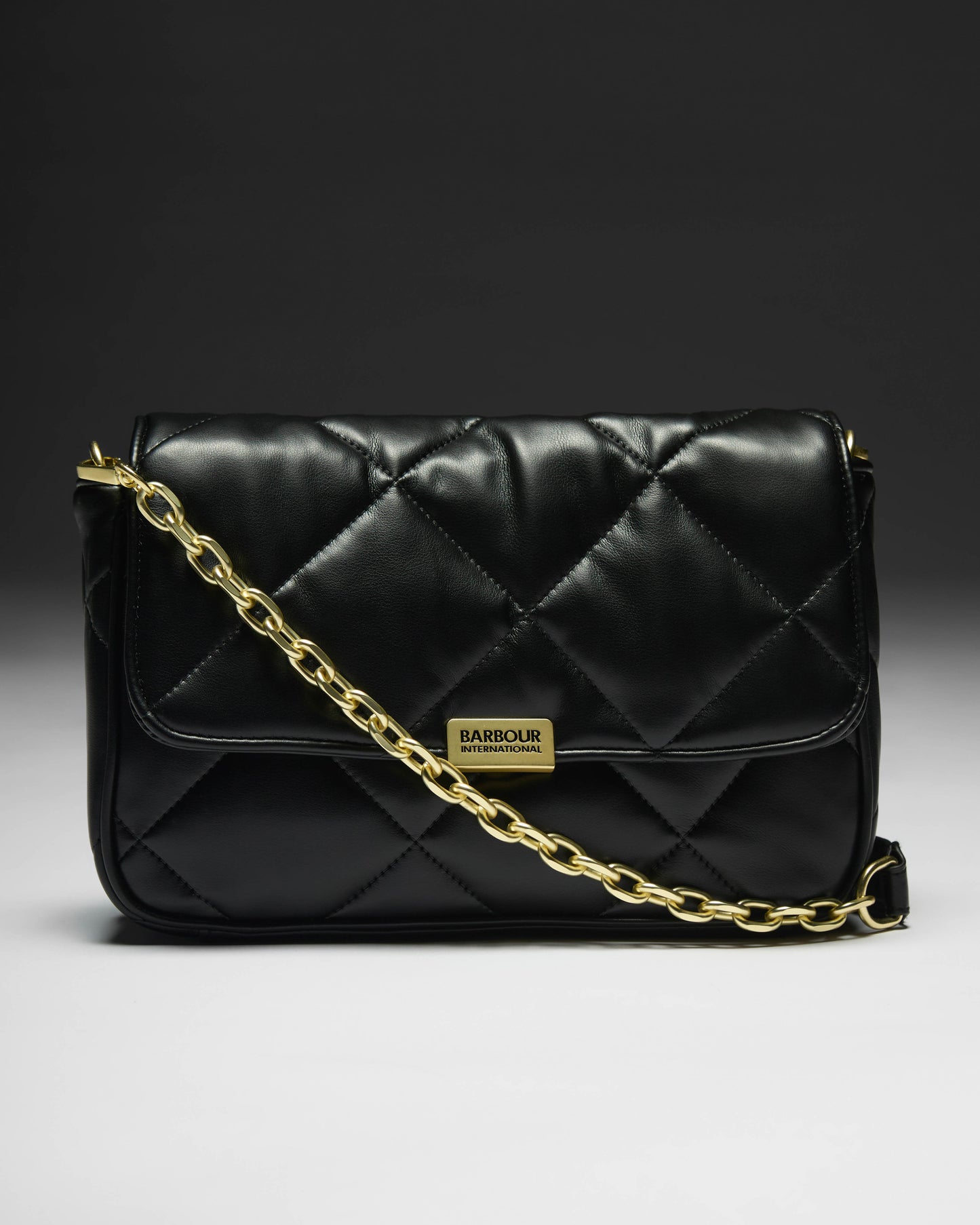 Barbour International Womens Soft Quilt Shoulder Bag - Black