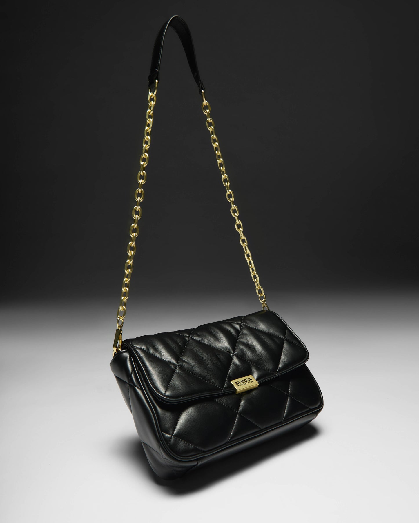 Barbour International Womens Soft Quilt Shoulder Bag - Black