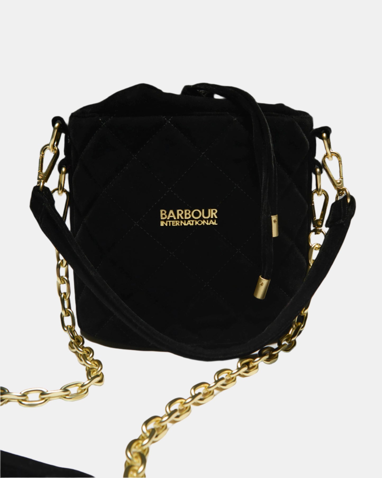Barbour International Quilted Balham Womens Mini Bucket Bag - Velvet Black